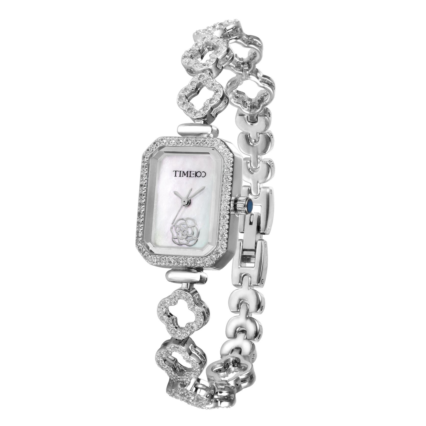 Time100 Women's Diamond Quartz Jewelry Strap Bracelet Watch - Lucy Clover Luxury Ladies Watch for Everyday Wear & Special Occasions