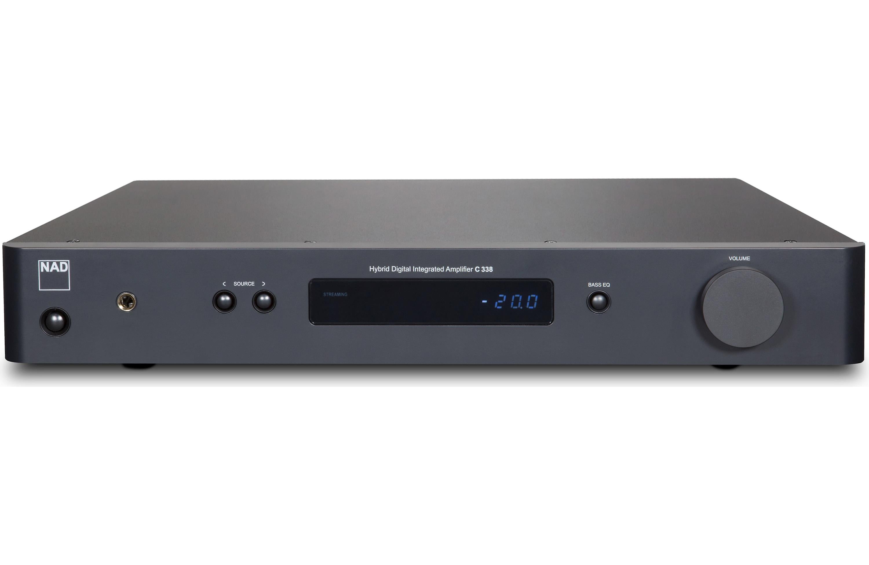 NAD C 338 Hybrid Digital Integrated Amplifier - HiFi Stereo Receiver with Bluetooth, Phono Input & DAC - Perfect for Home Theater & Music Listening
