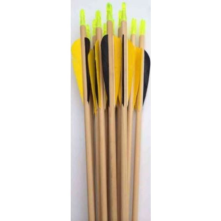 Custom Made WAS Wooden 23/64 POC Standard Arrows x1 - Premium Handcrafted Archery Equipment for Target Practice and Hunting