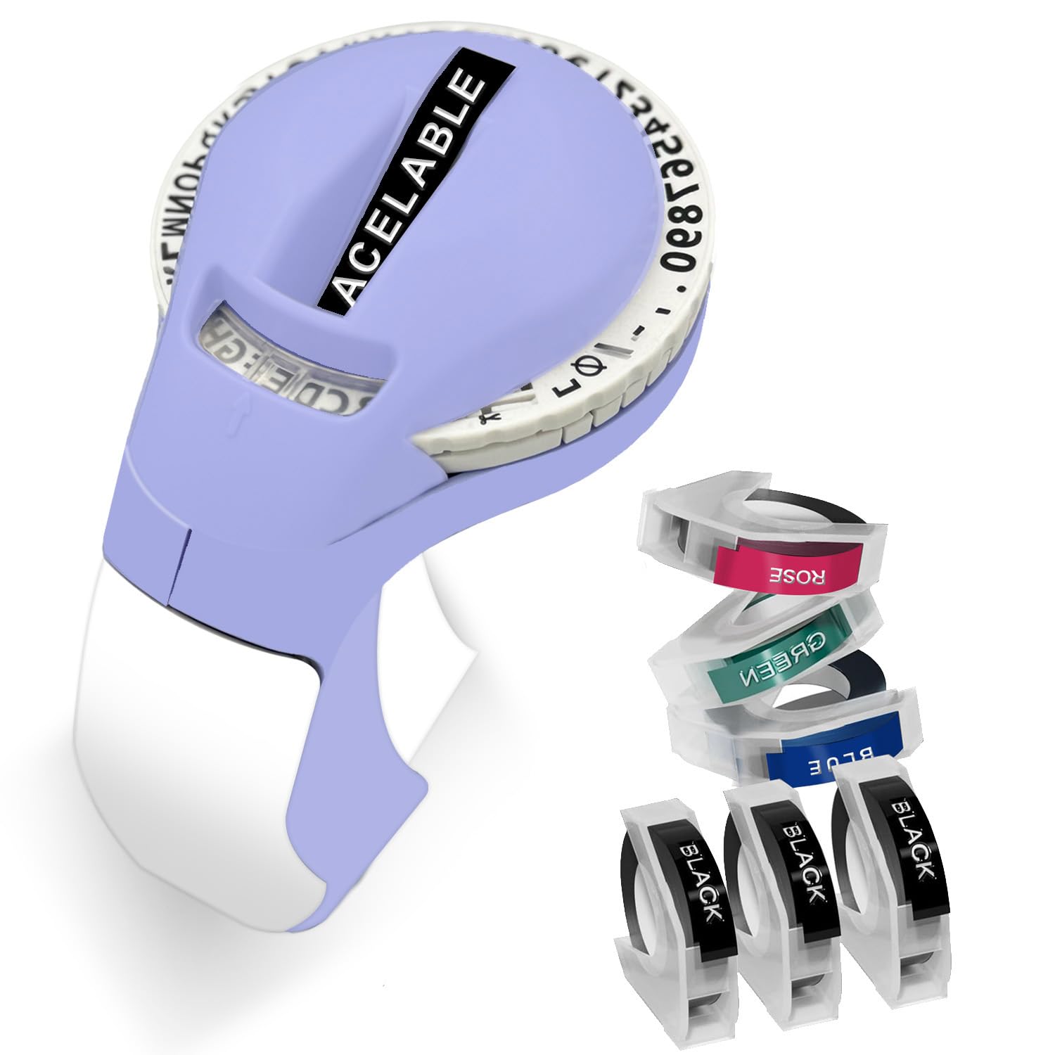 3D Portable Embossing Label Maker Machine with 6 Label Tapes - Handheld Embosser for Office, Home Organization, DIY Projects & Crafting - Perfect for Filing, Storage, Gift Wrapping & School Supplies