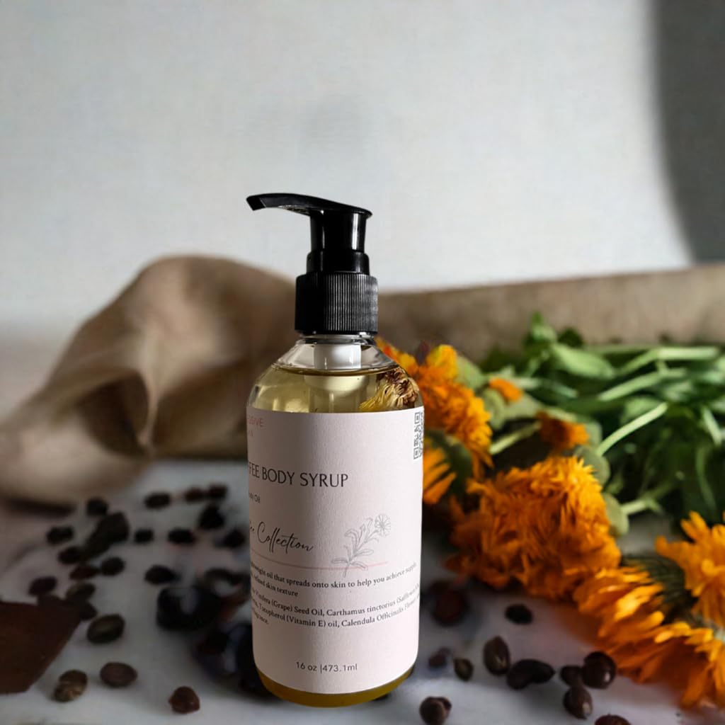 Caloffee Nourishing Body Oil for Dry Skin - Large Size 8oz | Hydrating & Moisturizing with Natural Ingredients | Perfect for Massage, After Shower & Daily Skincare Routine