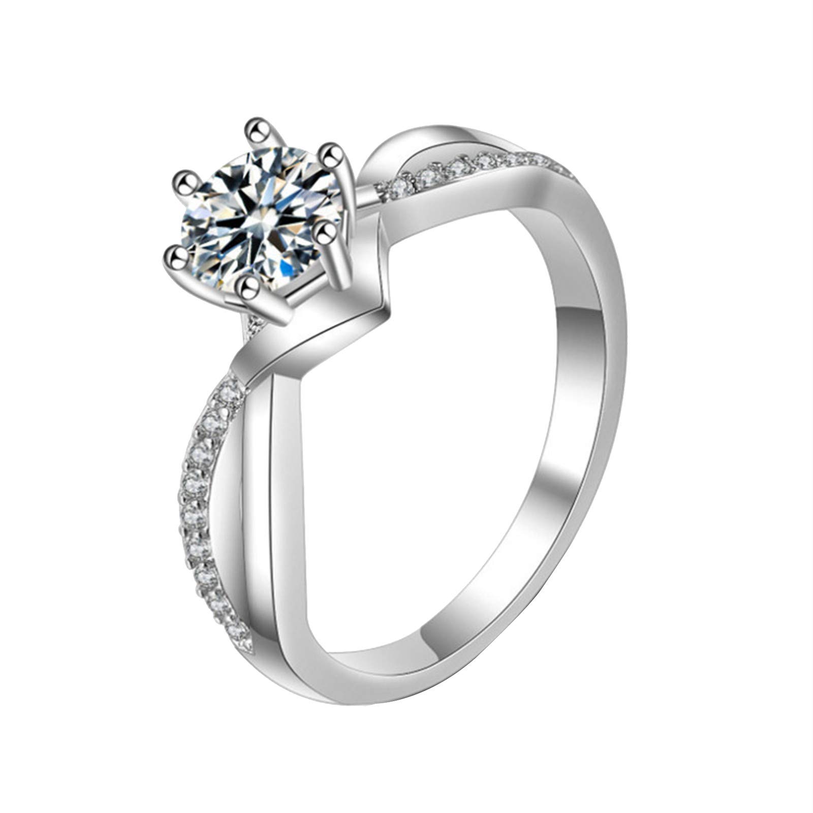 Elegant Hollow Out Ring for Women - Romantic & Creative Zircon Alloy Jewelry - Trendy Fashion Statement - Perfect Christmas Gift for Her - Great for Date Nights, Parties & Special Occasions