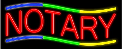 Custom Notary Glass Neon Sign #10849 - Handcrafted in USA - Perfect for Office Decor, Bar Signs & Business Branding