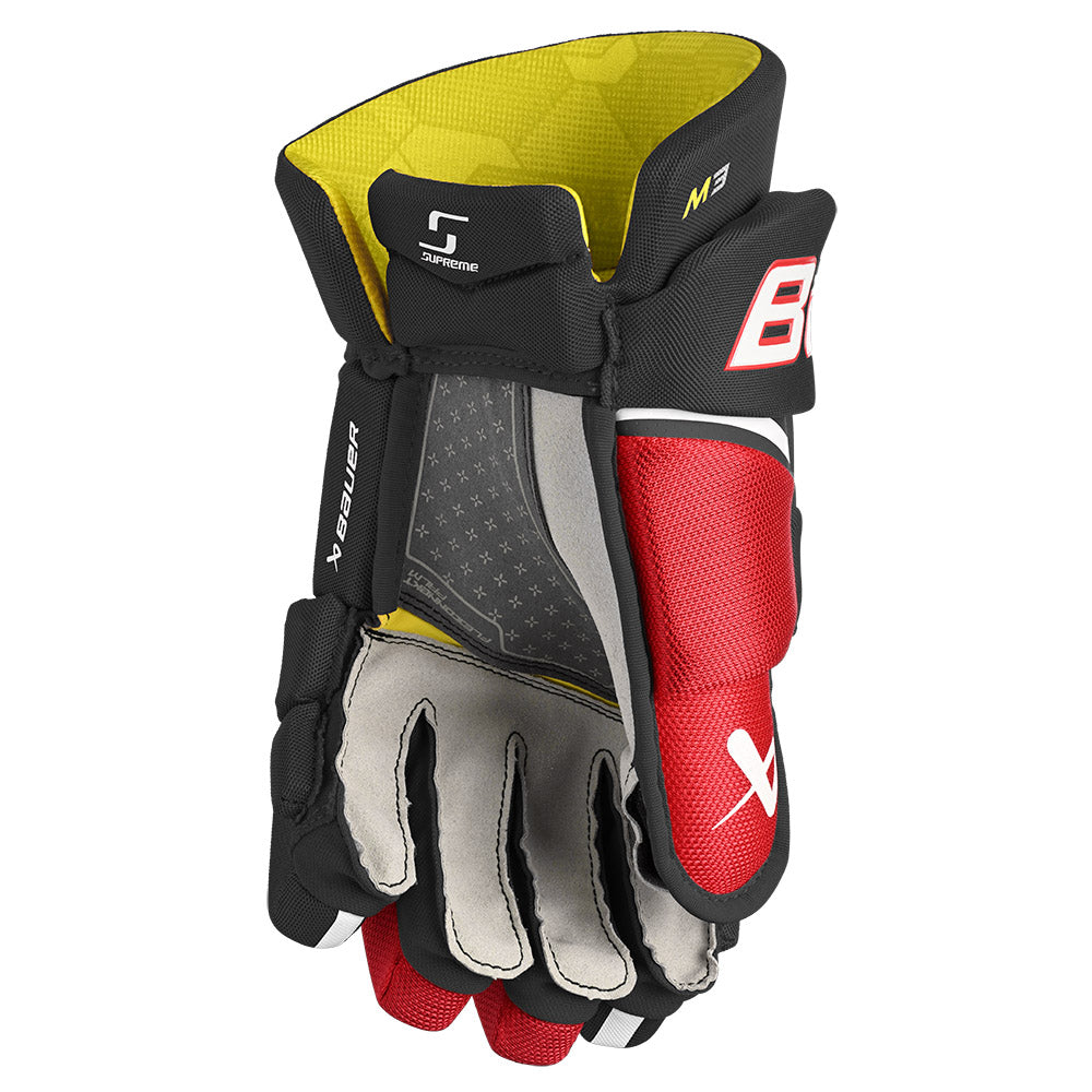 Bauer Supreme M3 Intermediate Ice Hockey Gloves - Protective Hockey Gear for Youth & Adult Players - Perfect for Ice Rink Games & Practice Sessions