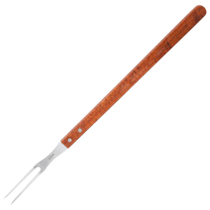 Winco 21.9-Inch Stainless Steel Pot Fork with Wooden Handle - Heavy Duty Kitchen Utensil for Cooking, Stirring & Serving - Perfect for Restaurants, Catering & Home Kitchens