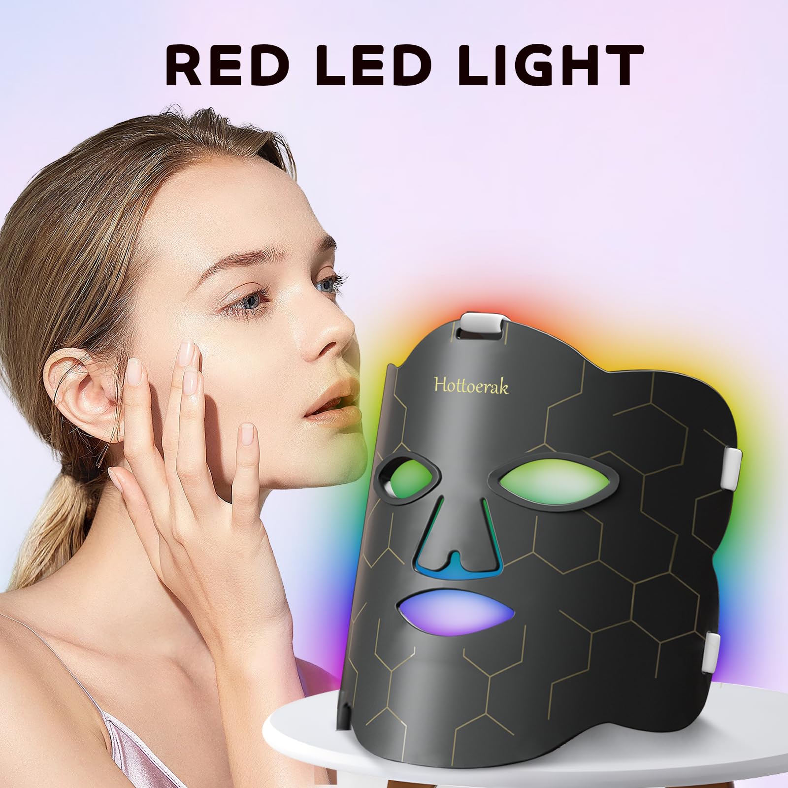 Red Light Therapy Device for Face - Portable & Soft LED Light Therapy Mask for Skin Rejuvenation, Anti-Aging & Acne Treatment | Perfect for Home Use & Travel Skincare Routine