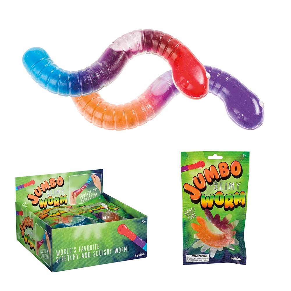 Jumbo Squishy Stretchy Slimy Worm Toy - Large Sensory Stress Relief Fidget Toy for Kids & Adults - Perfect for Playtime, Classroom, and Anxiety Relief