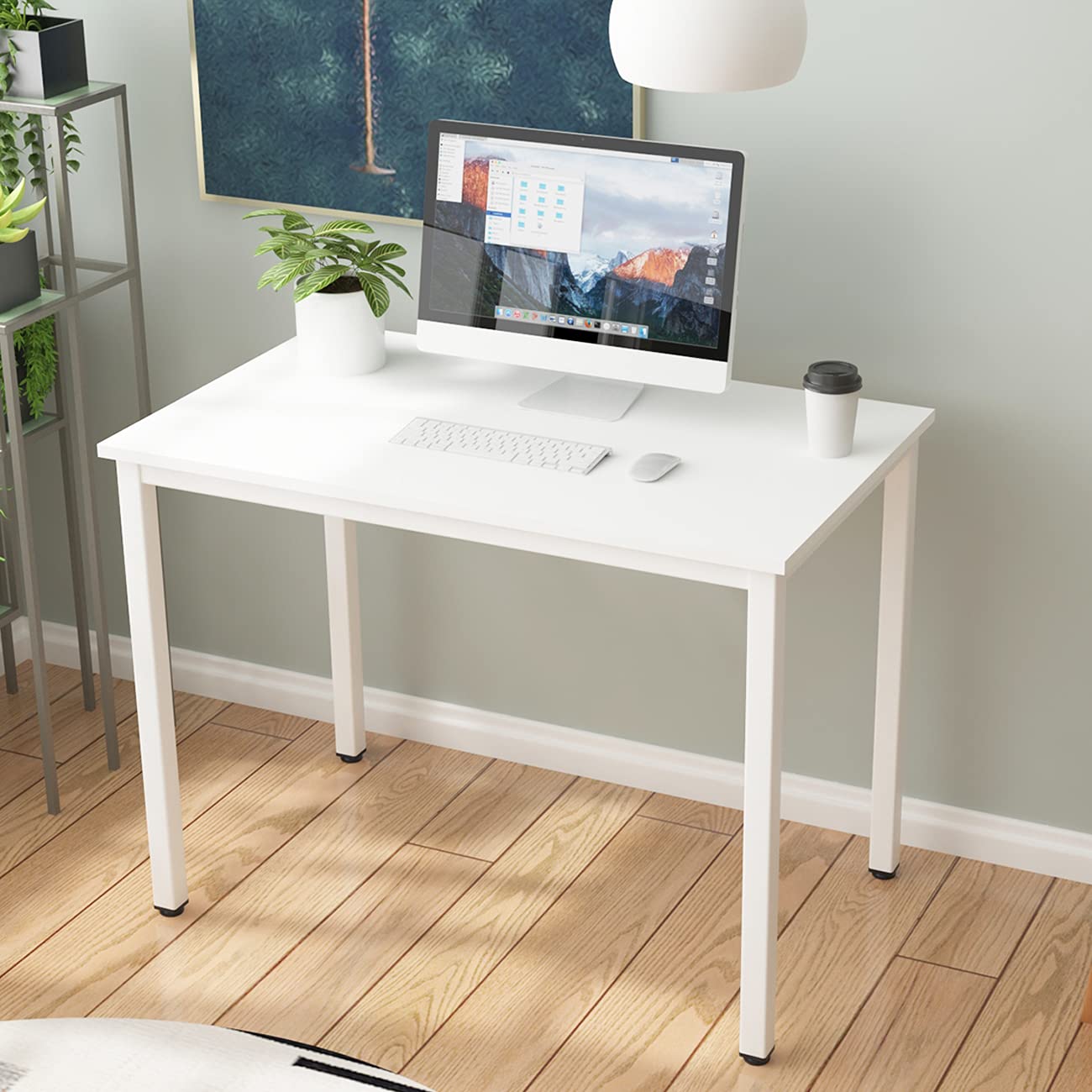 SogesPower 39 Inch White Computer Desk - Home Office Workstation for Study, Writing, PC & Laptop | Perfect for Small Spaces, Remote Work & Online Learning