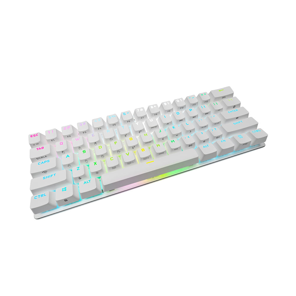 Corsair K70 PRO Mini Wireless RGB 60% Mechanical Gaming Keyboard - White | Compact Design for PC, Mac, PS5, Xbox | Perfect for Esports, Office & Home Use