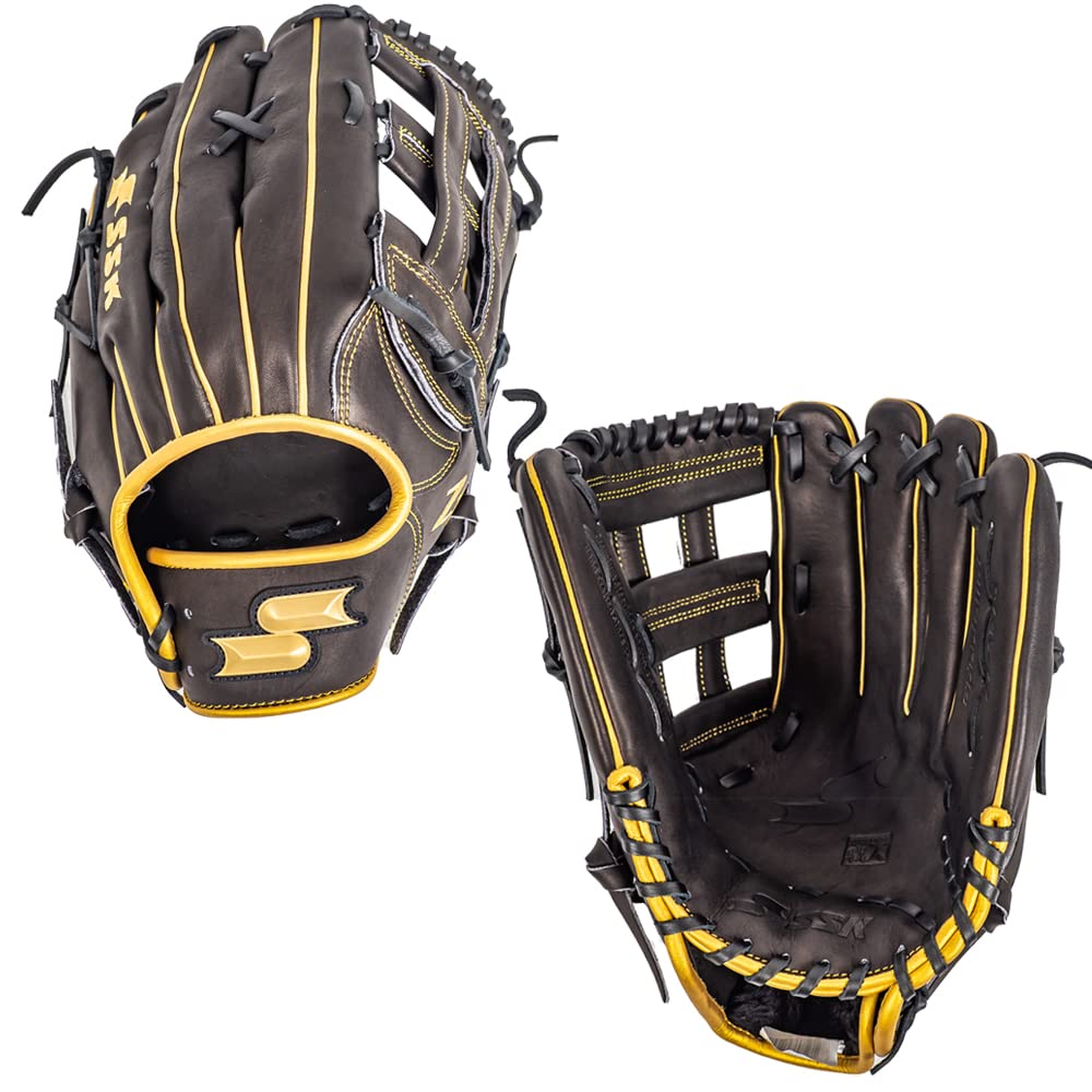 SSK Z7 Specialist Outfield Baseball Glove – 12.5” to 12.75” – Right & Left Hand Throw – Premium Leather Glove for Outfielders – Perfect for Baseball Practice & Games
