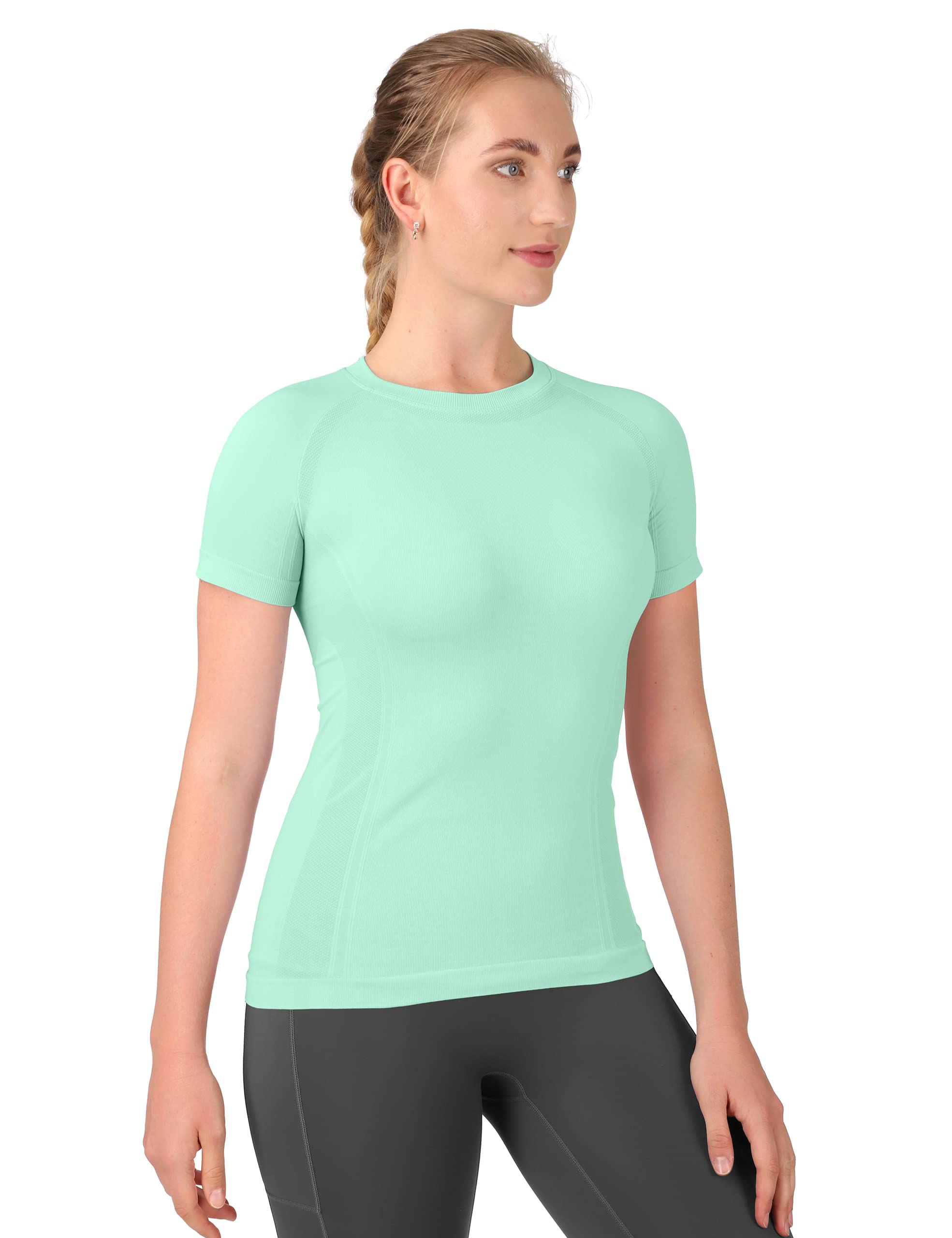 MathCat Women's Quick Dry Workout Shirts - Short Sleeve Seamless Athletic Tops for Gym, Yoga & Running | Moisture Wicking Fitness Apparel for Active Lifestyles