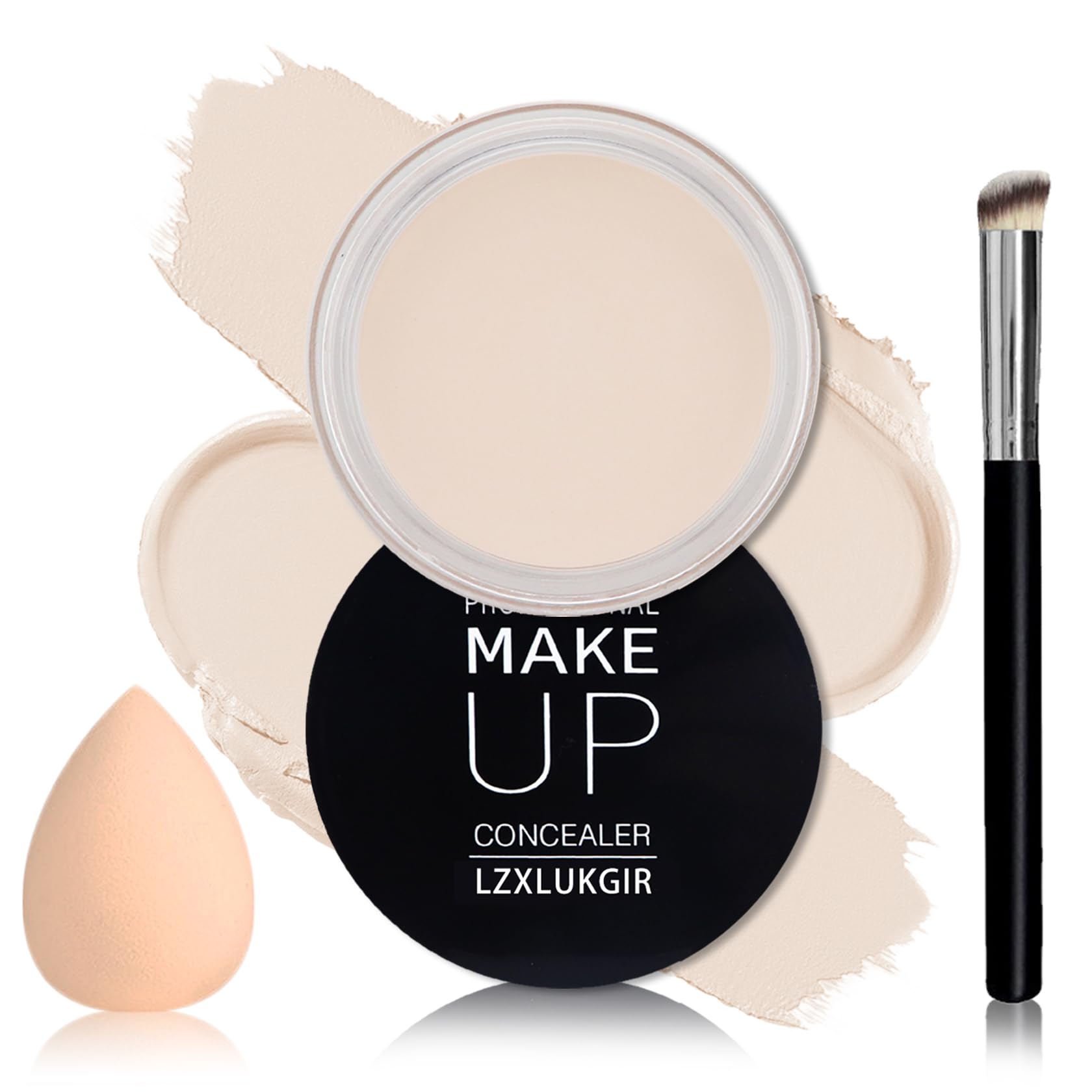 White Concealer Under Eye Corrector Cream - Full Coverage Waterproof Makeup for Dark Circles & Blemishes (01 Ivory White) | Color Correcting Concealer Pot for Flawless Skin | Perfect for Daily Makeup, Photo Shoots & Special Occasions