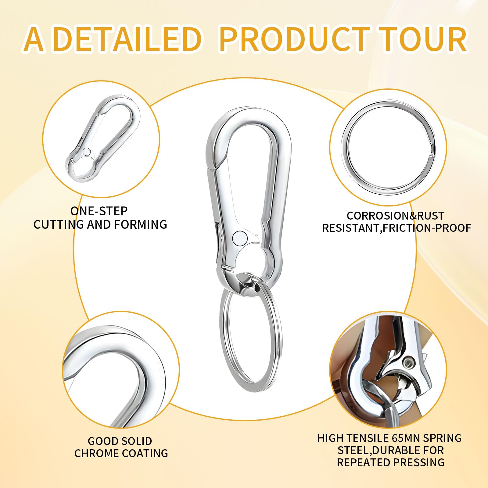 4 Pack Metal Keychain Rings - Durable Key Organizer for Men & Women - Home, Office, Travel