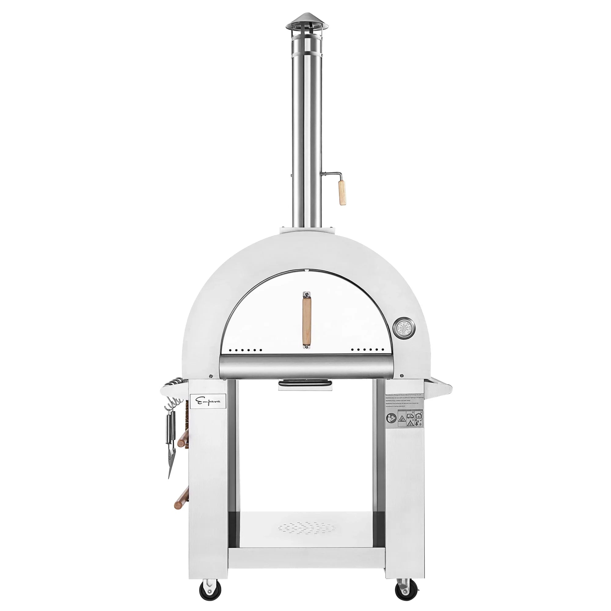 Empava PG01 Stainless Steel Outdoor Wood Fired Pizza Oven - Portable Backyard Pizza Maker for Patio, Garden & Camping