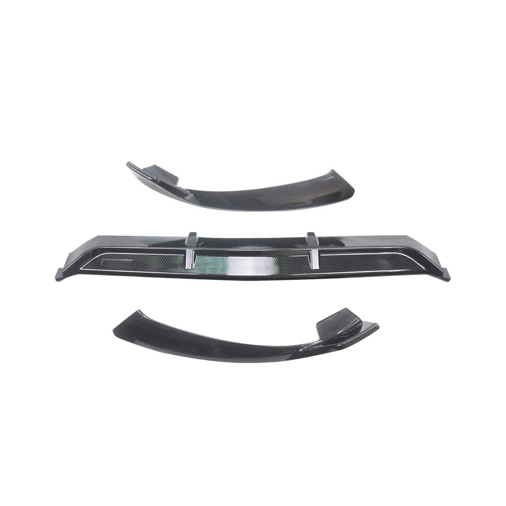 NINTE Front Lip Spoiler for 2015-2018 Mercedes-Benz W205 C-Class Sport Models - ABS Plastic with Carbon Fiber Coating - B Style Front Bumper Lip Kit (3-Piece Set) - Enhances Aerodynamics & Sporty Appearance for Street Racing & Car Shows