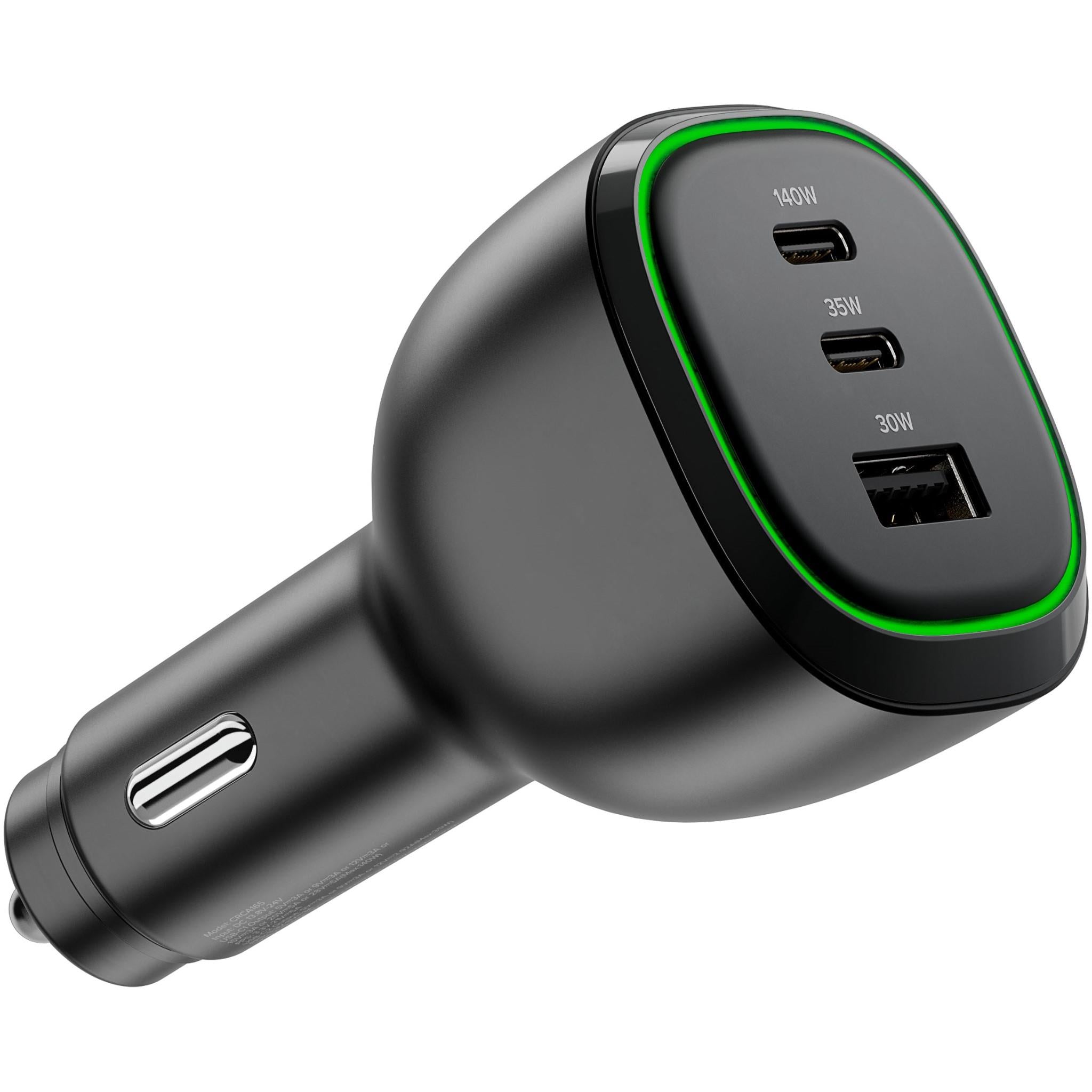 ALOGIC Rapid Power 165W Car Charger - Fast USB-C PD & QC 3.0 Charging for iPhone, Samsung, iPad, Laptop - Perfect for Road Trips & Long Commutes