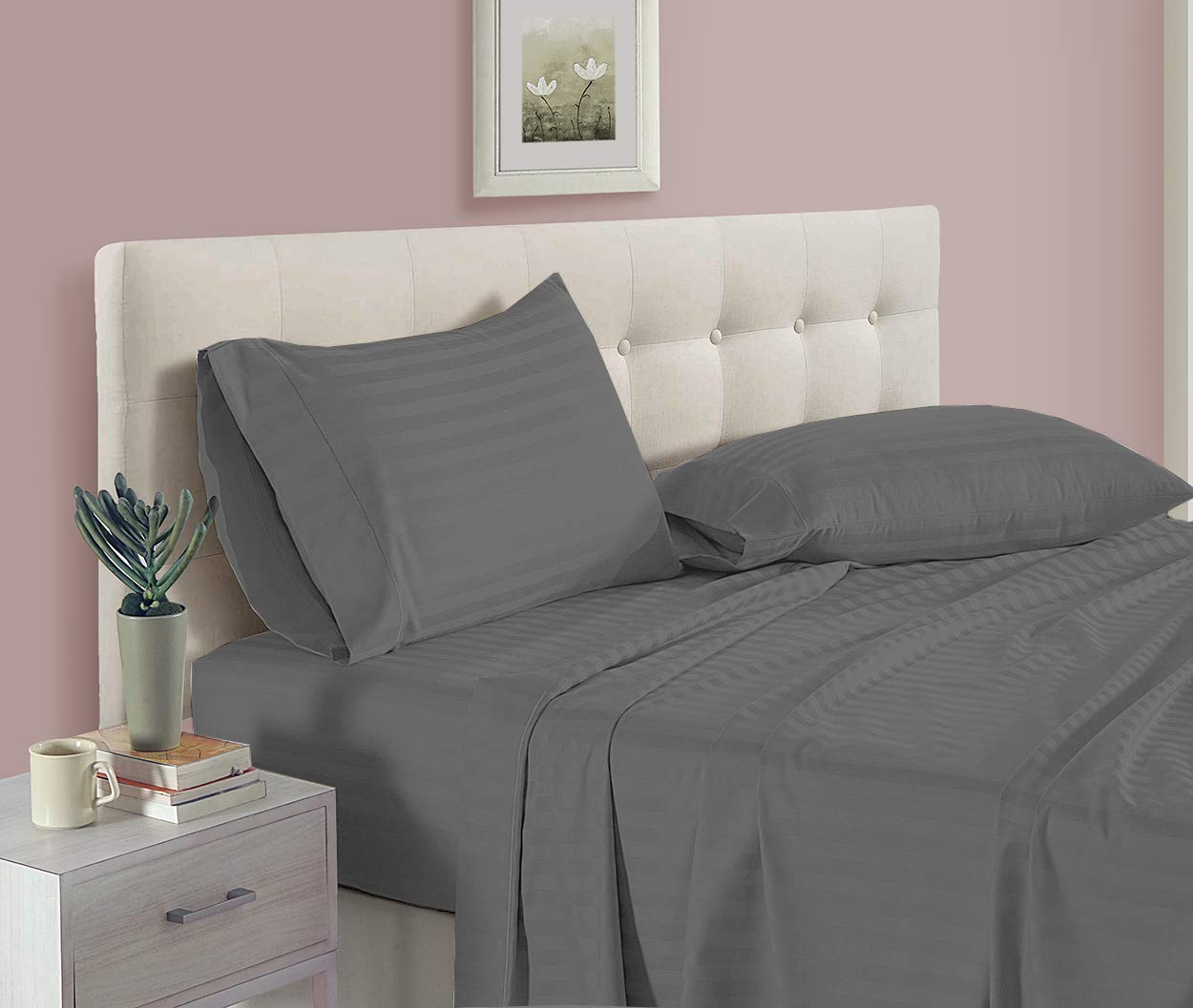 Premium Split King Sheet Set (4 Pcs) - 100% Egyptian Cotton 400 TC for Adjustable Beds - Deep Pocket 15