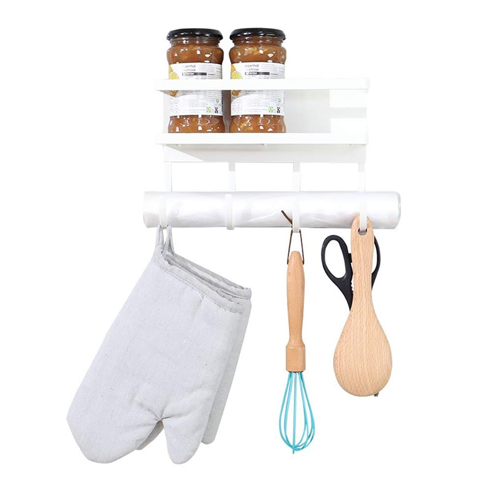 H·Aimee Magnetic Spice Rack Organizer - Refrigerator & Wall Mounted Kitchen Storage for Spices, Paper Towels & Bathroom Essentials - Space-Saving Solution for Small Kitchens & Organized Homes