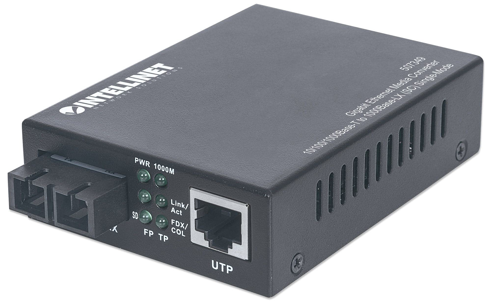 Intellinet Gigabit Ethernet Single Mode Media Converter - High-Speed Fiber Optic Network Adapter for Office, Data Center & Home Networking