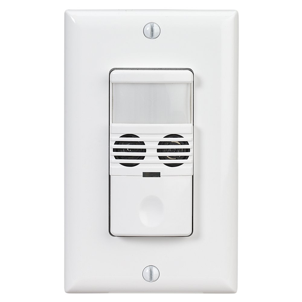 Intermatic IOS-DOV-DT-WH In-Wall Dual Technology Occupancy/Vacancy Sensor Switch - White | Smart Lighting Control for Homes & Offices | Energy Saving Motion Sensor for Indoor Use