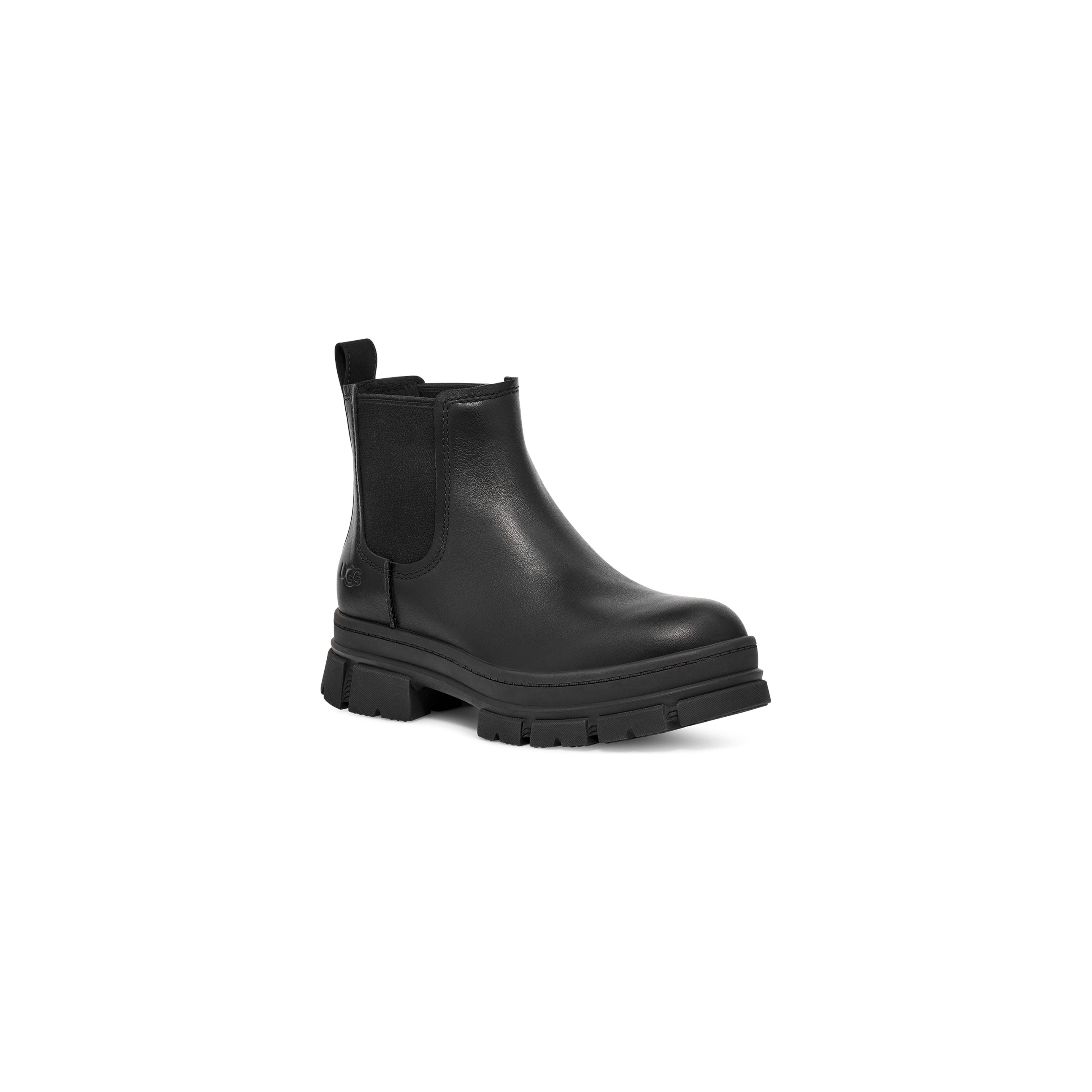 UGG Women's Ashton Chelsea Boots - Black Leather Ankle Boots for Women | Comfortable & Stylish Winter Boots for Casual Outfits & Work