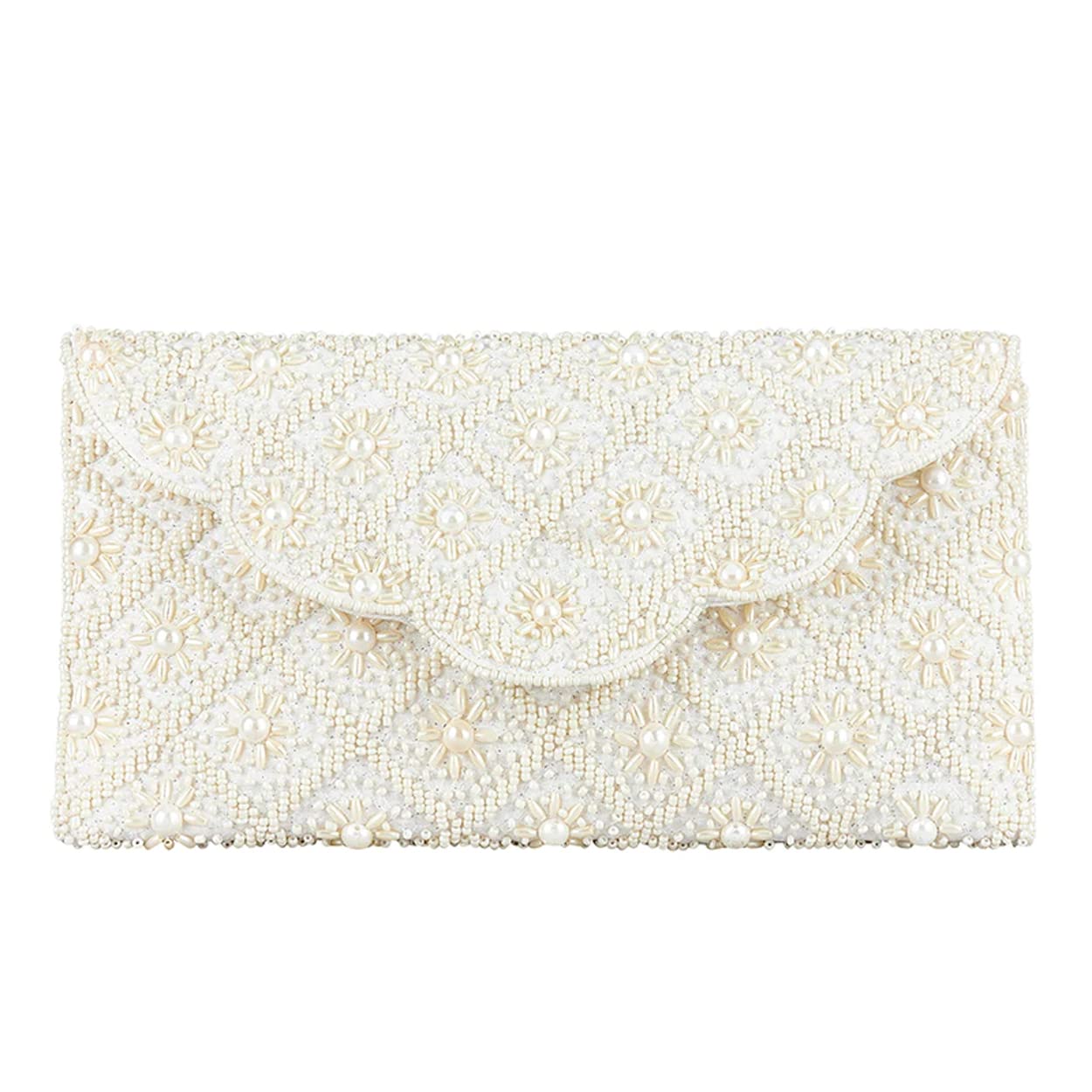 Sophia Pearl Beaded Evening Clutch Bag for Women - Elegant Wedding Purse, Prom & Formal Events Accessory - Perfect for Brides, Dinners & Special Occasions