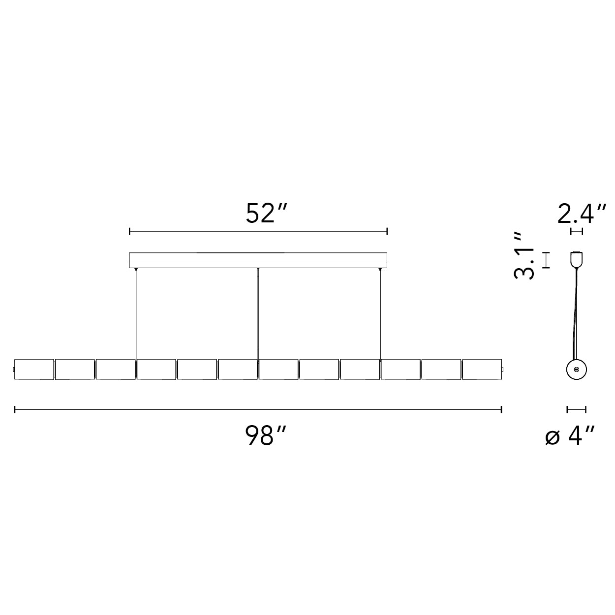 Modern Horizontal LED Light Fixture - Sleek & Energy-Efficient Lighting for Living Room, Bedroom, or Office | Perfect for Home & Commercial Spaces