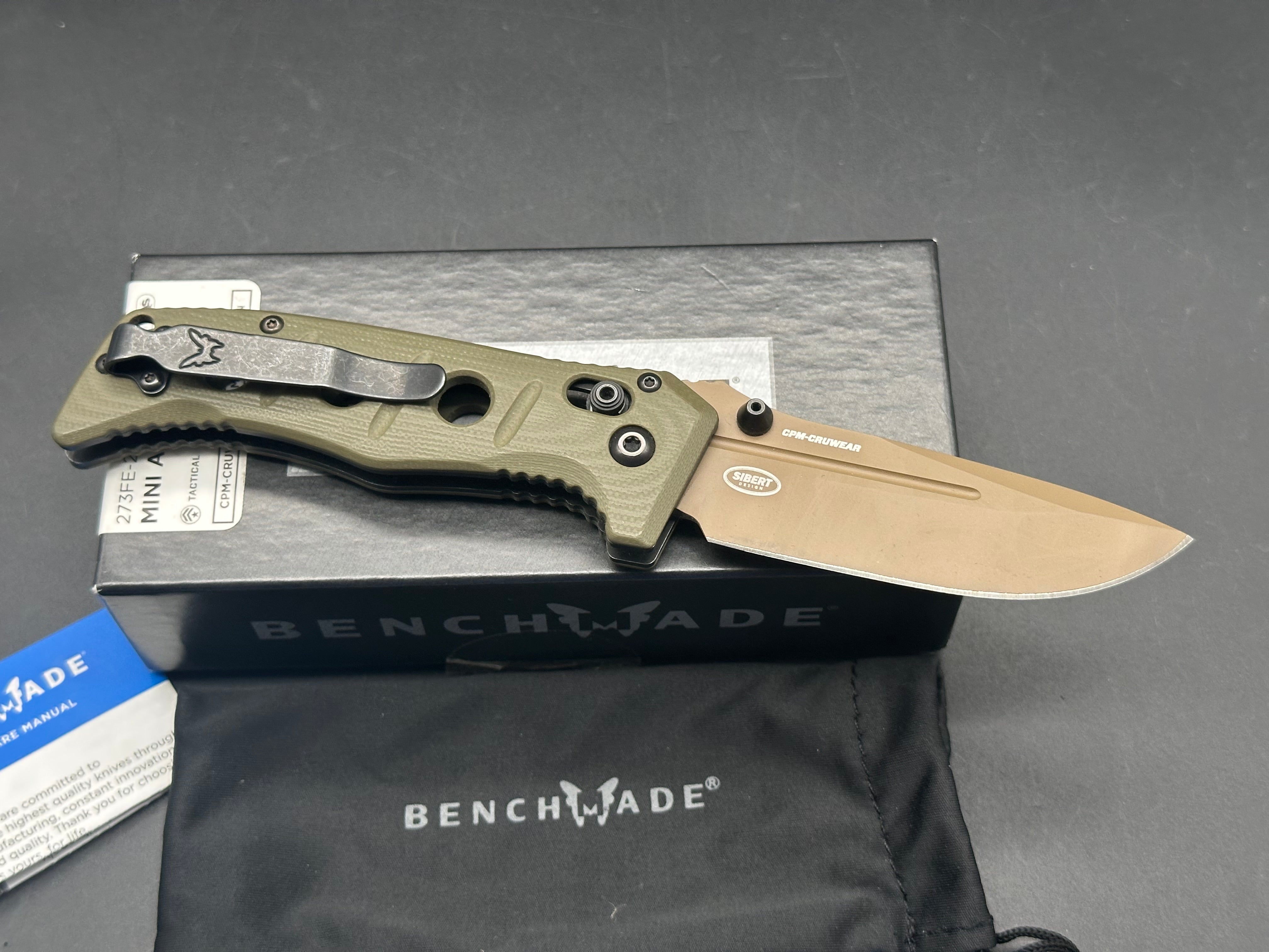 Benchmade Mini Adamas Folding Knife - Premium EDC Pocket Knife with CPM-CruWear Steel Blade for Outdoor, Camping, and Everyday Carry