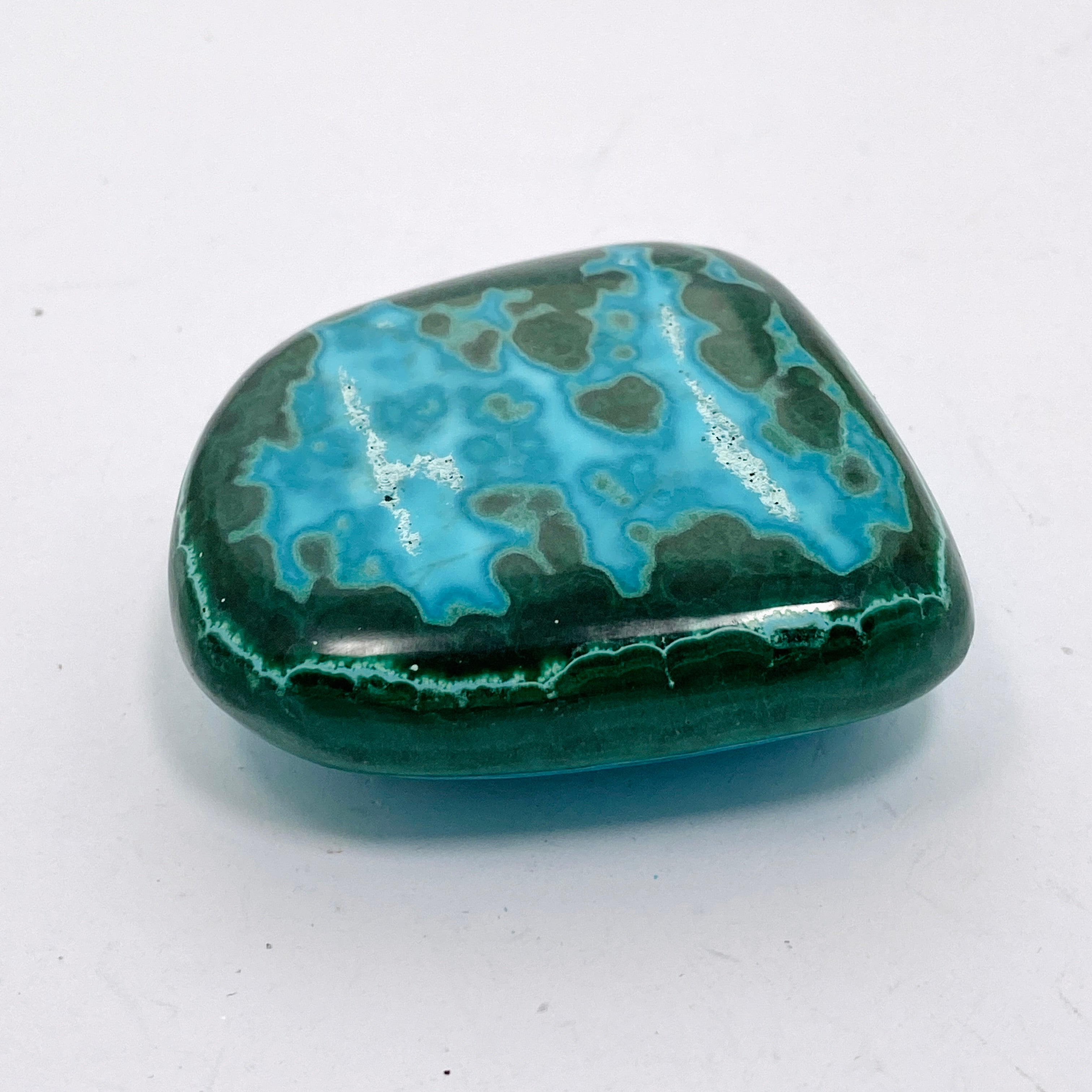Natural Malachite and Chrysocolla Polished Freeform Stone - Congo CR3749 | Healing Crystal for Meditation, Jewelry Making & Home Decor