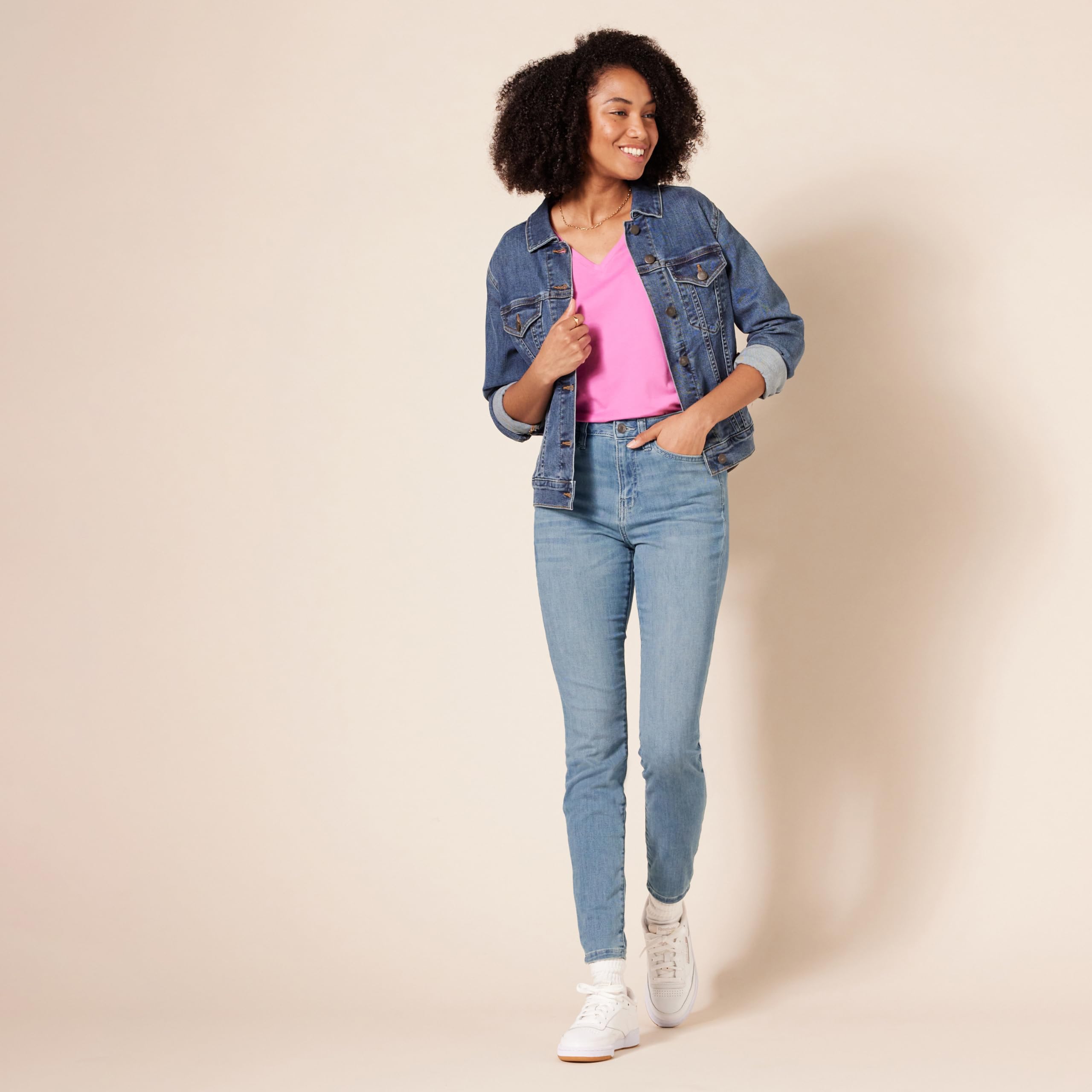 Amazon Essentials Women's High Waist Skinny Jeans - Stretchy Denim Pants for Everyday Comfort & Style | Perfect for Work, Casual Outings & Date Nights