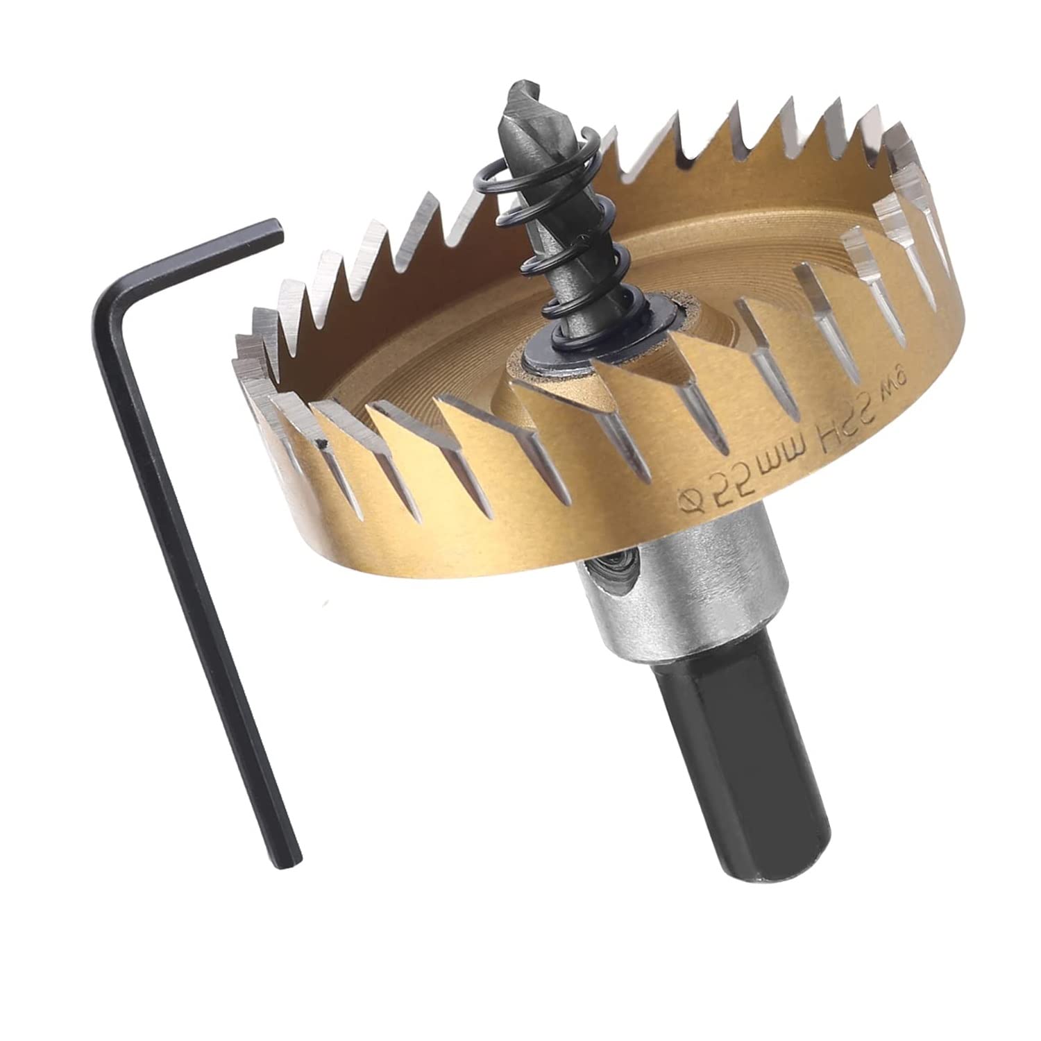 2.17 Inch HSS Drill Bit Hole Saw for Metal - High Speed Steel Drill Cutter for Stainless Steel, Aluminum & Wood (Gold) - Perfect for DIY Projects, Metalworking & Home Renovations