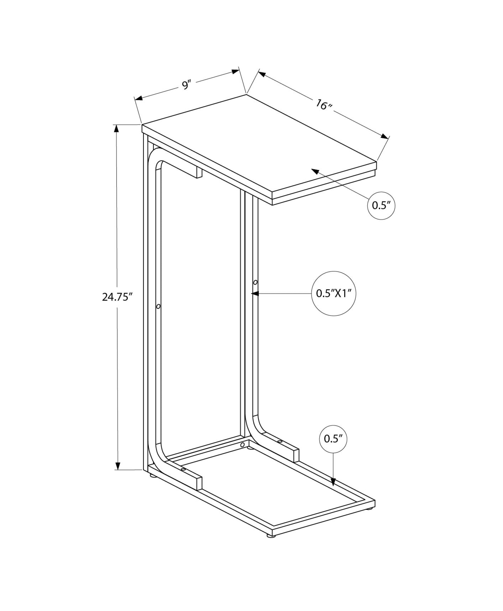 Modern White Metal Accent Table - 25 Inches Height - Perfect for Living Room, Bedroom, or Entryway Decor