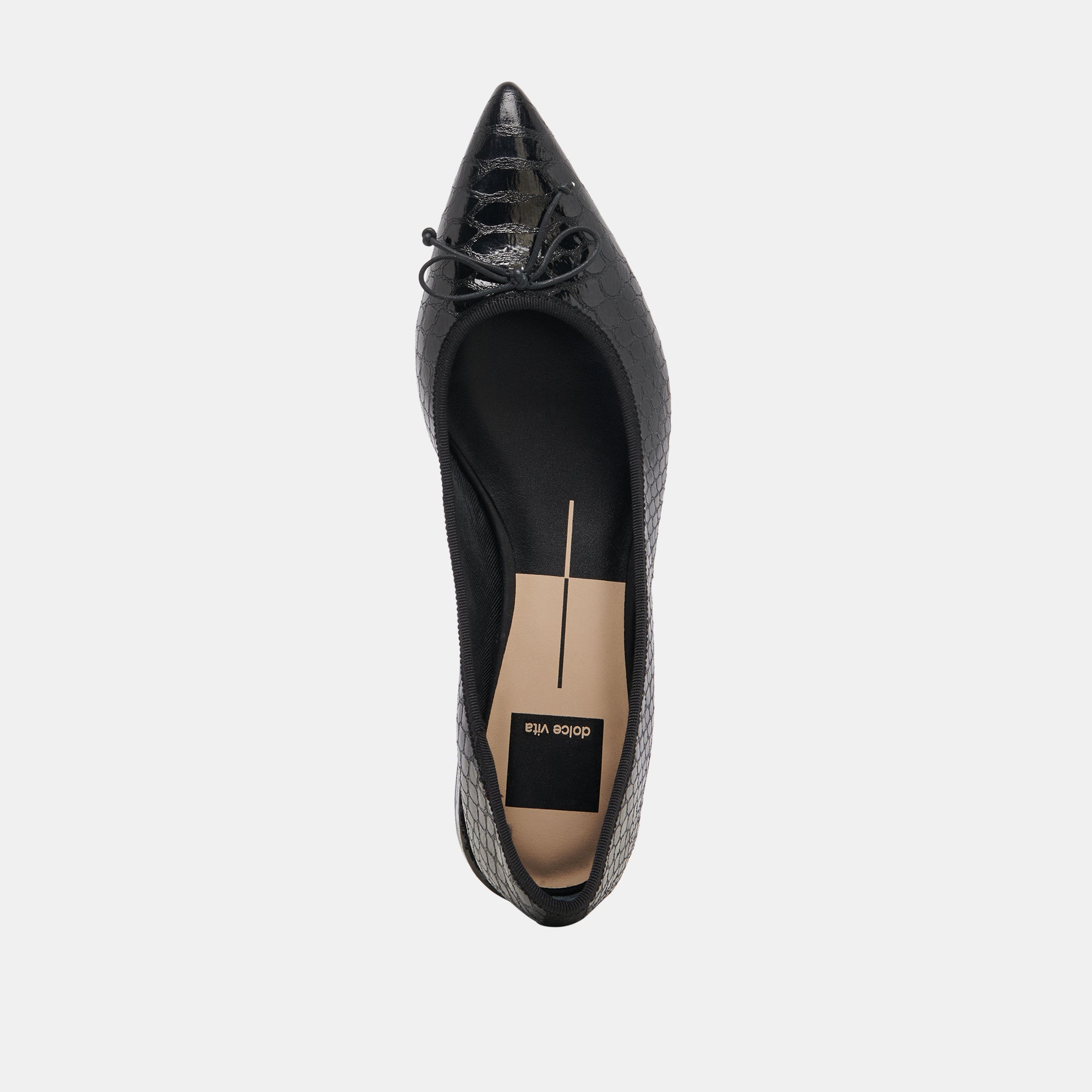 PALANI Women's Ballet Flats - Midnight Snake Embossed Leather Pointed Toe Slip-On Shoes for Work, Office & Casual Wear