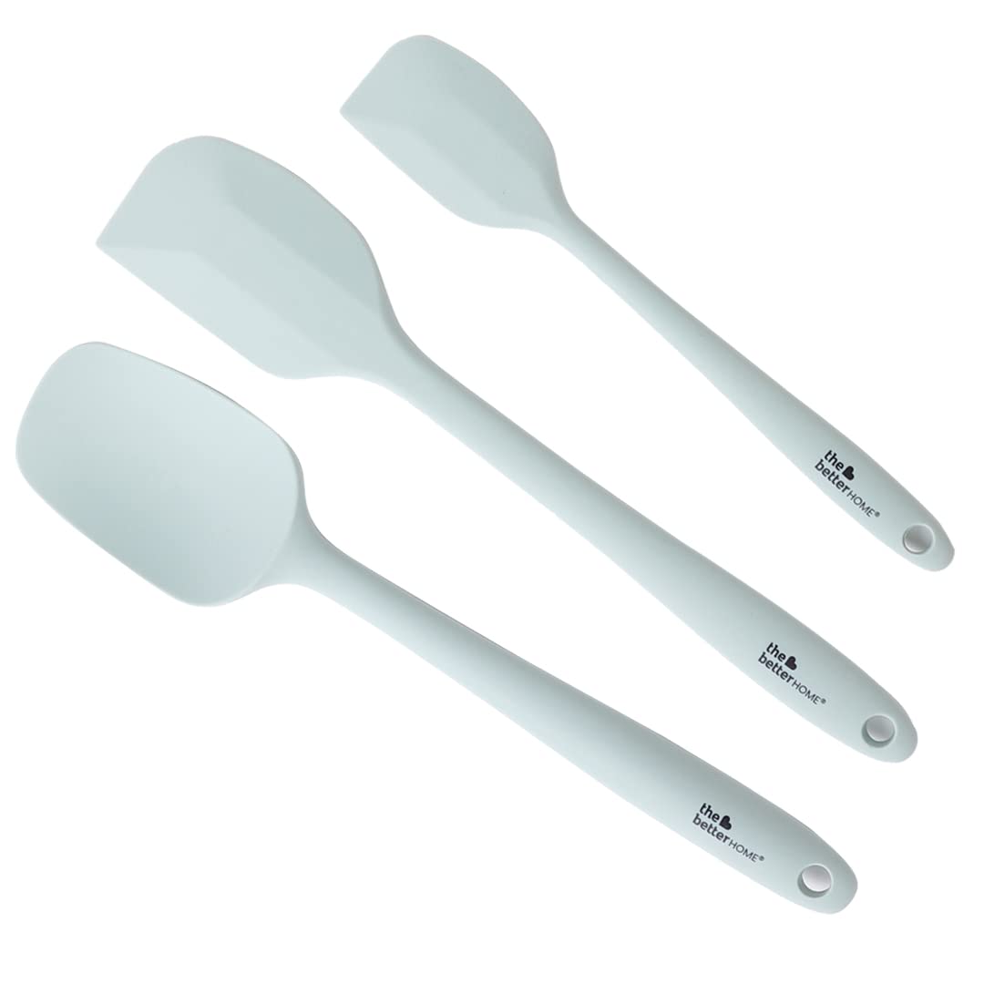 Premium Non-Stick Silicone Spatula Set for Cooking - Heat Resistant 600°F, BPA Free, Flexible & Durable Kitchen Utensils for Baking, Flipping, Mixing - Perfect for Non-Stick Pans, Woks & Cookware (3-Piece Set, Green)