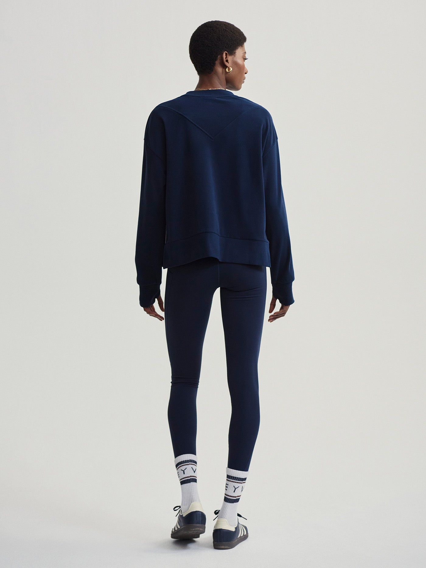 Varley Horton Side Zip Midlayer Jacket - Dark Sapphire Blue for Outdoor Hiking & Casual Wear