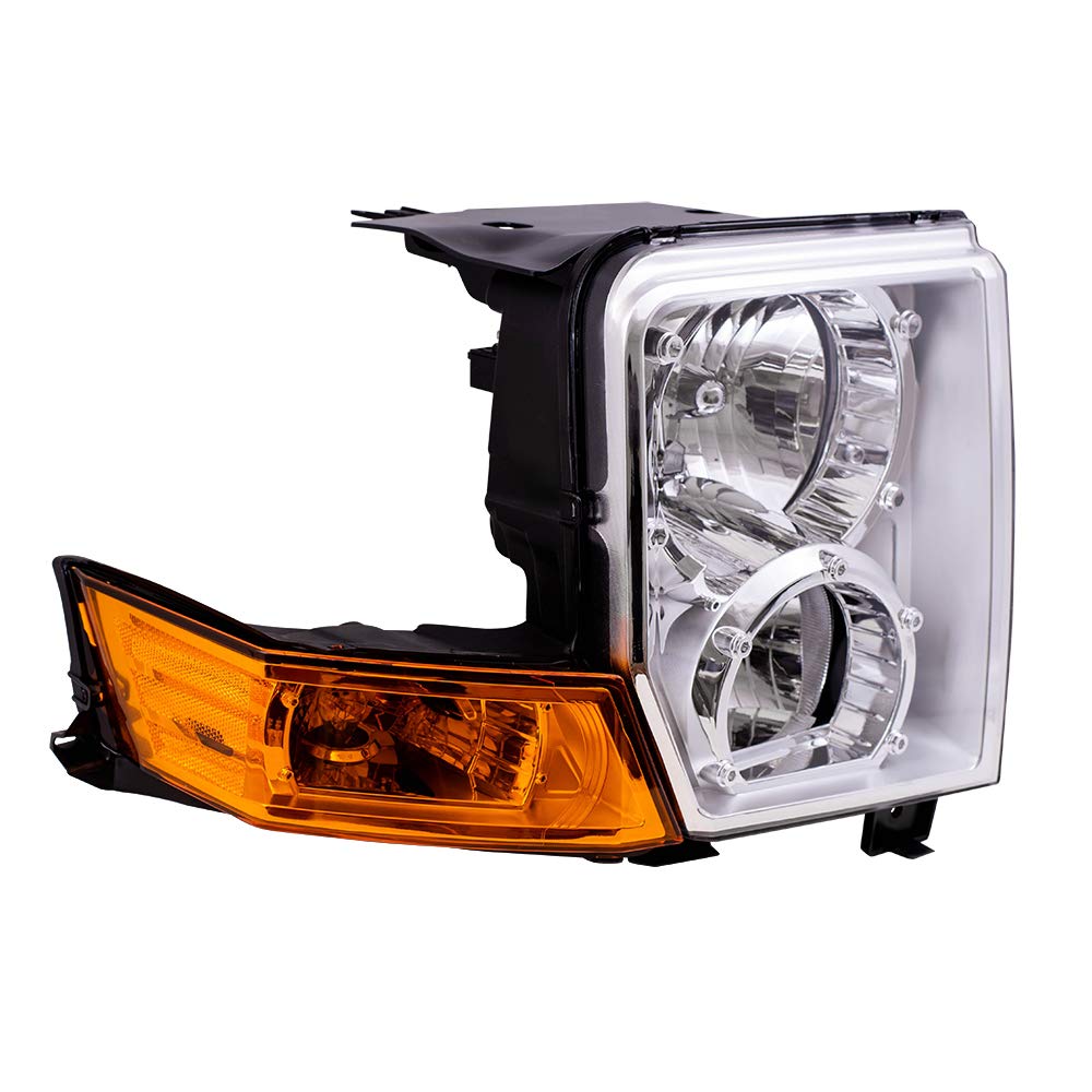Brock Replacement Passenger Halogen Headlight Compatible with 2006-2010 Jeep Commander 55396536AI - Perfect for Night Driving & Off-Road Adventures