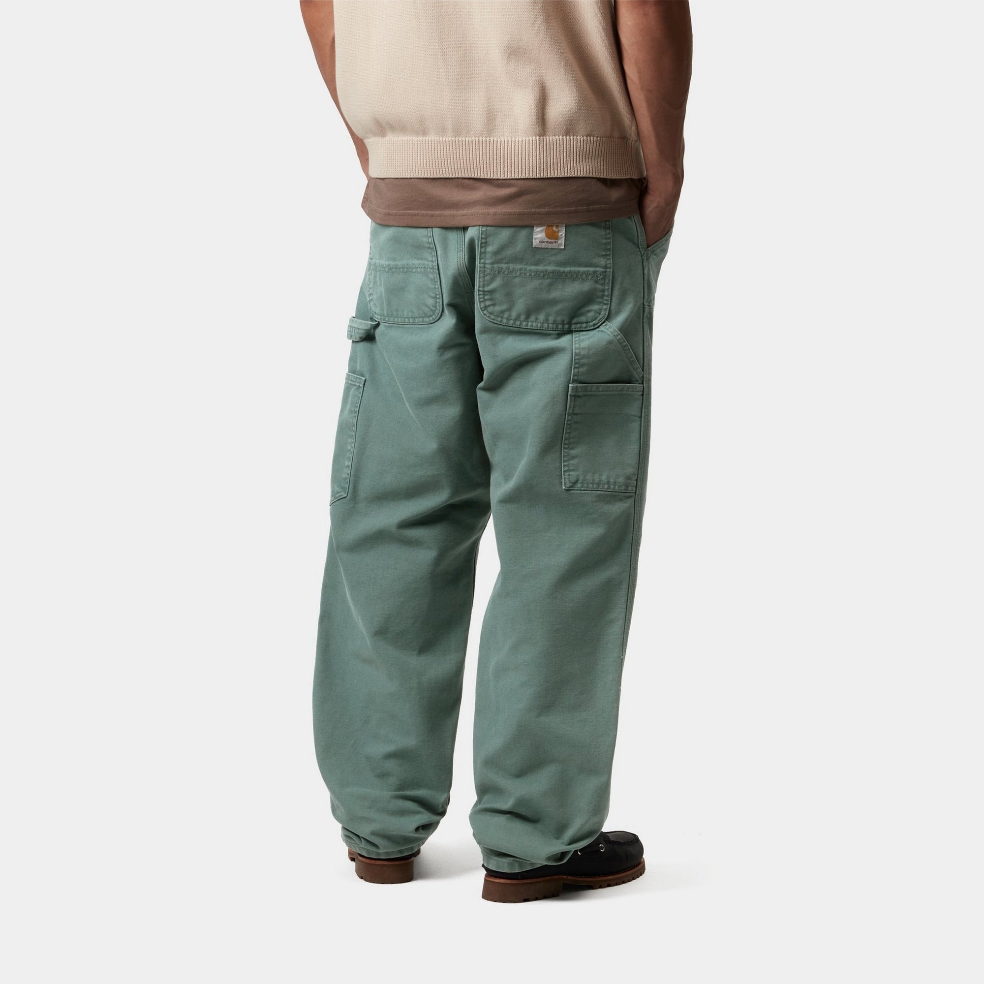 Double Knee Work Pants - Durable Stone Canvas Fabric in Silver Pine Color | Perfect for Construction, Hiking & Outdoor Activities