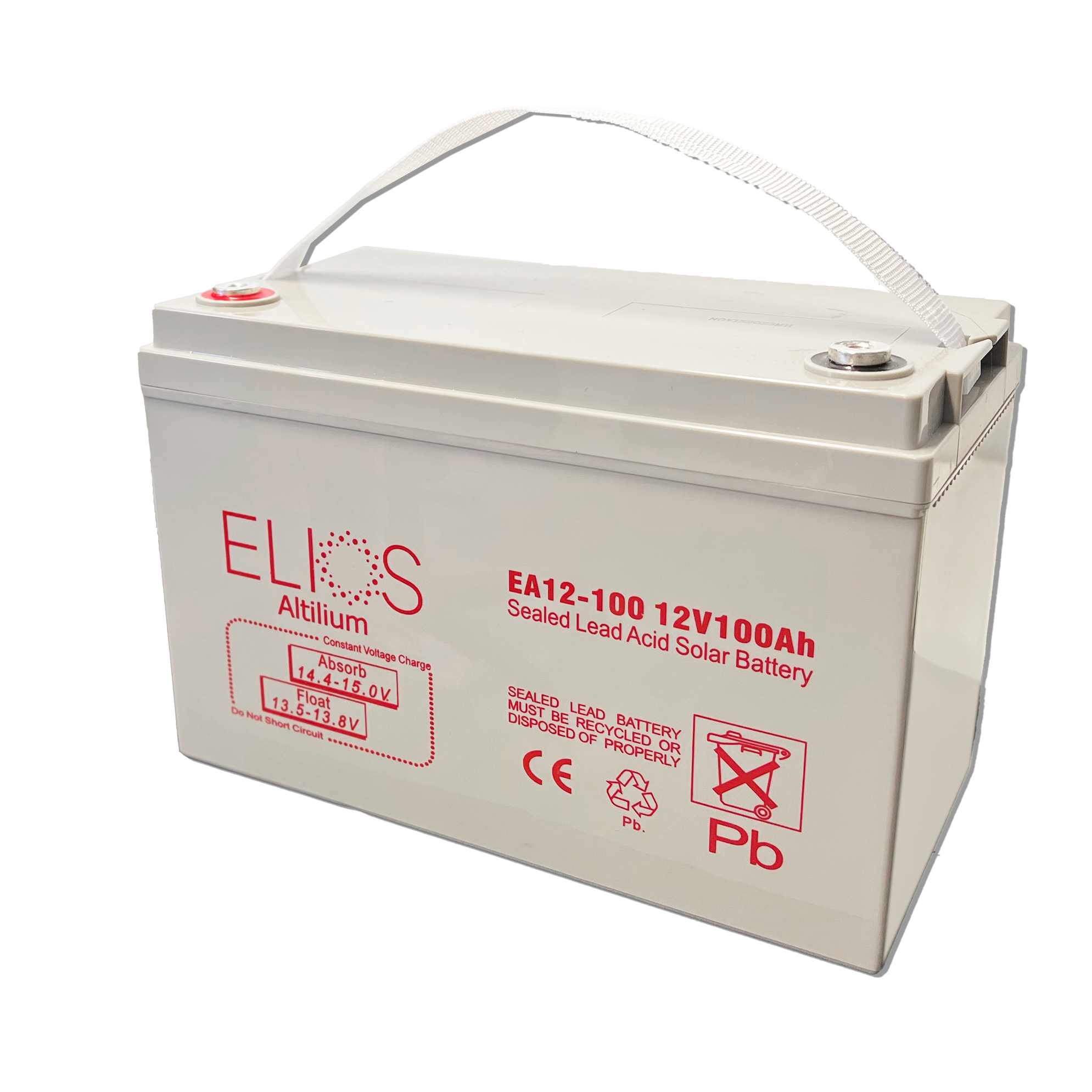 Elios Altilium EA12 100 Sealed Rechargeable AGM Lead Acid Battery 12V 100Ah - Perfect for Solar Power Systems, RV, Marine, and Off-Grid Applications
