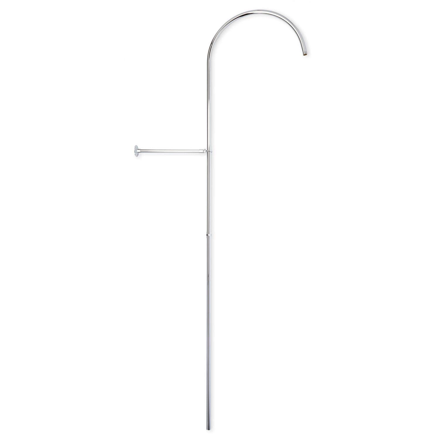 Signature Hardware 154390 78-Inch Chrome Shower Riser Pipe with 18-Inch Arching Shower Arm - Perfect for Modern Bathroom Renovations & Spa-Like Shower Experiences