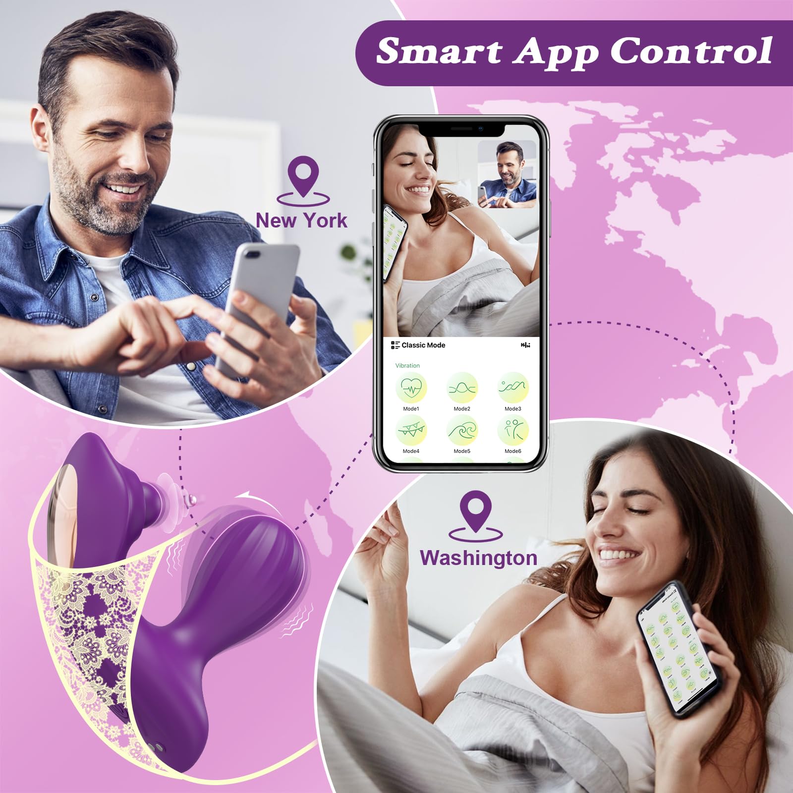 Premium Wearable APP Clitoral Vibrator - 9 Vibration & 9 Snap Modes for Women & Couples | Remote Control Panty Vibrator for Nipple, Anal & Clitoral Stimulation | Discreet Adult Sex Toy for Home & Travel Use
