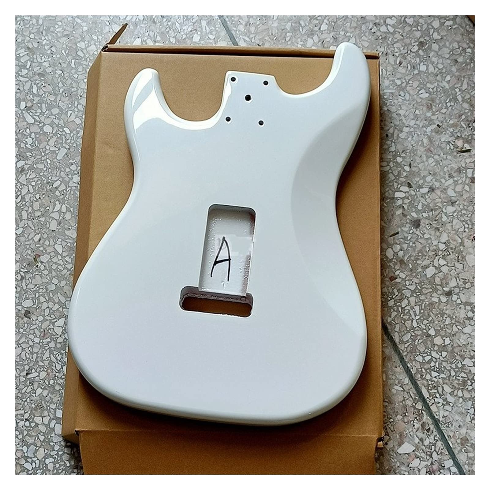 Unfinished White ST Style Electric Guitar Body Kit - Poplar Wood, High Gloss Finish, 5.7cm Pocket Width, Handcrafted for DIY Guitar Building | Perfect for Custom Electric Guitar Projects & Luthier Workshops
