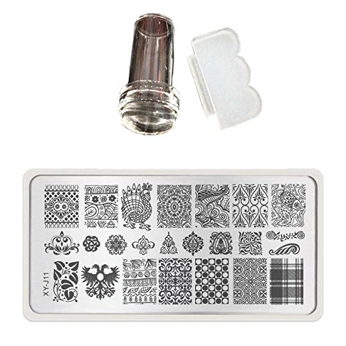 32-Piece Nail Stamping Plates Set for Manicure - 6x12cm Stencils with Scraper & Stamper for DIY Nail Art | Perfect for Salon, Home Use & Professional Nail Design