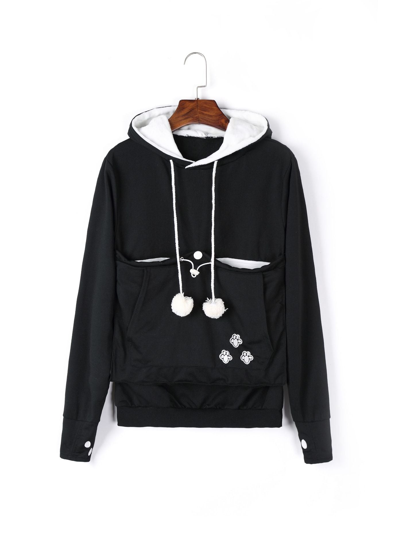 Cozy Winter Women's Hoodie with Pet Pocket - Cute Pullover Sweatshirt for Cat Lovers | Perfect for Cold Weather & Pet Snuggles