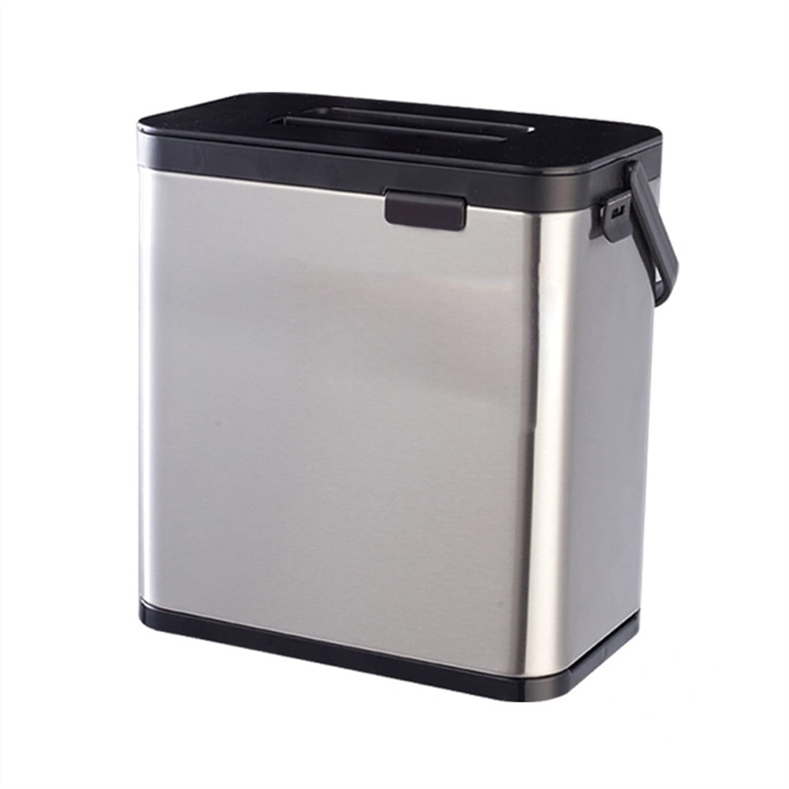 Tingting1992 Stainless Steel Compost Bin - 0.8 Gal/3L Hanging Trash Can with Lid for Kitchen Cabinet Door - Countertop & Under Sink Garbage Can - Perfect for Organic Waste, Food Scraps & Eco-Friendly Composting in Small Kitchens