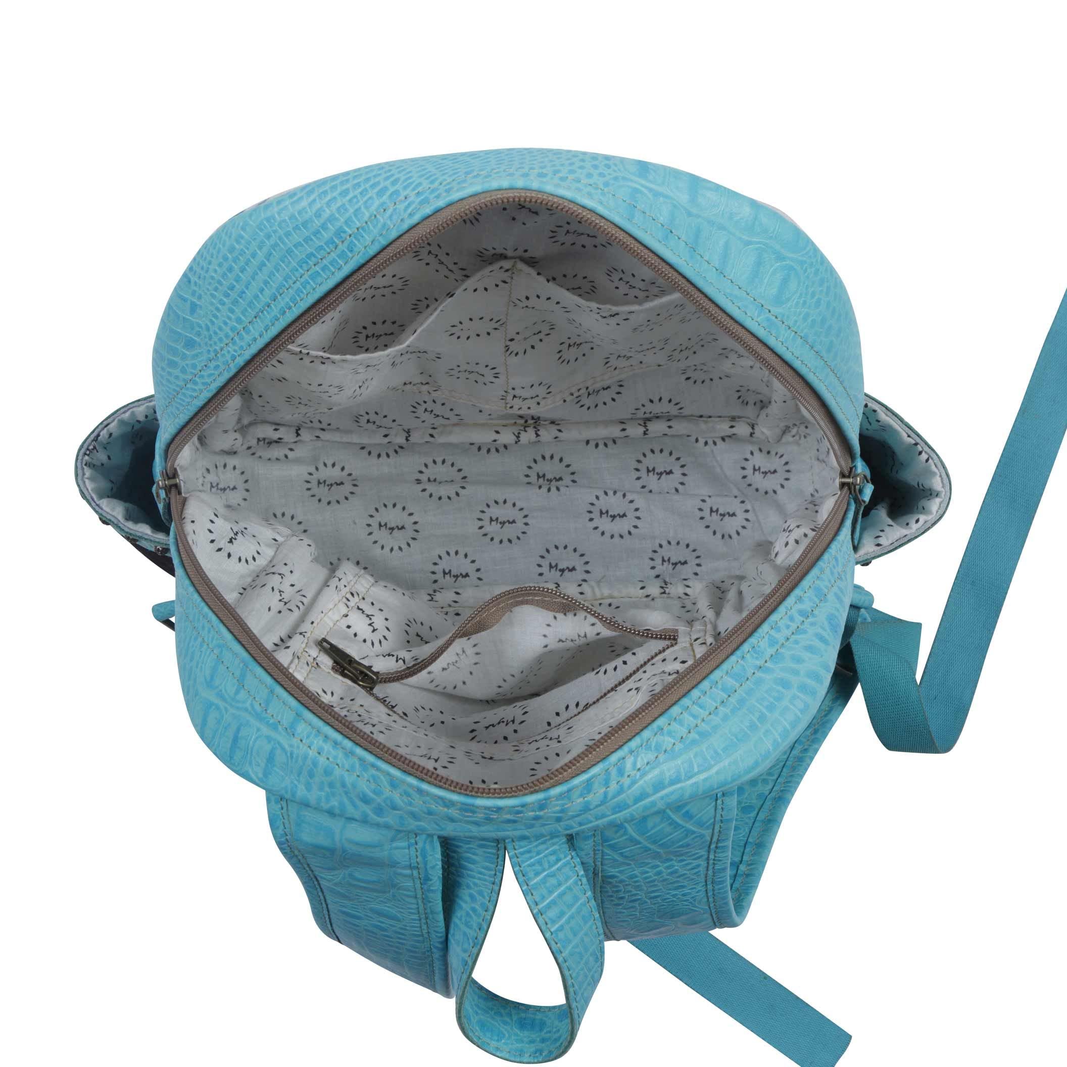 Myra Bag Wild Blue Backpack - Stylish & Durable School Backpack for Women & Men - Perfect for College, Travel & Outdoor Adventures