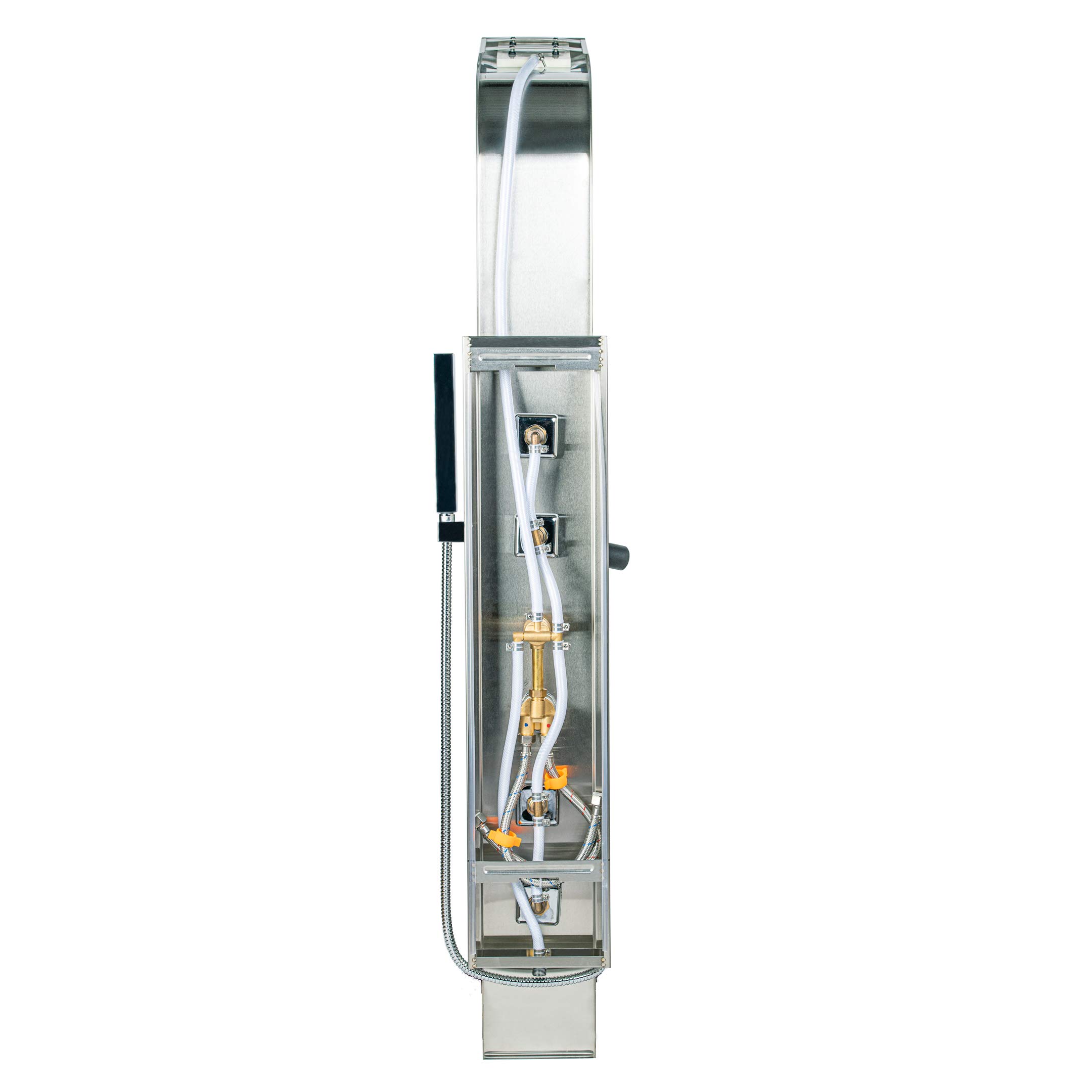 Blue Ocean 59 Inch Stainless Steel SPS8897 Shower Panel System with Rainfall Shower Head, Body Jets, and Handheld Shower Spray - Perfect for Luxury Bathroom Renovation & Spa-Like Shower Experience
