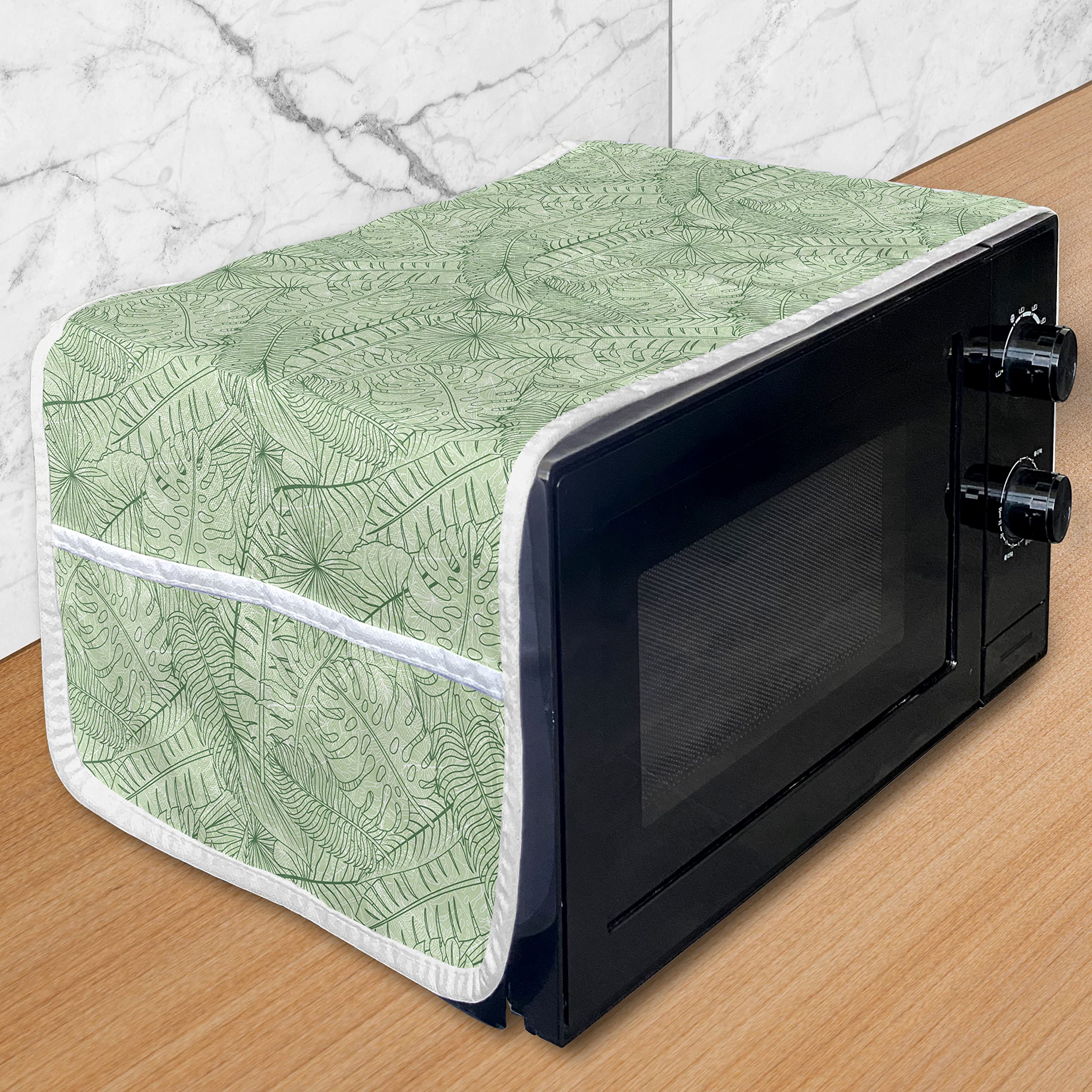 Ambesonne Microwave Cover - Water Resistant Kitchen Organizer with Pockets, 36