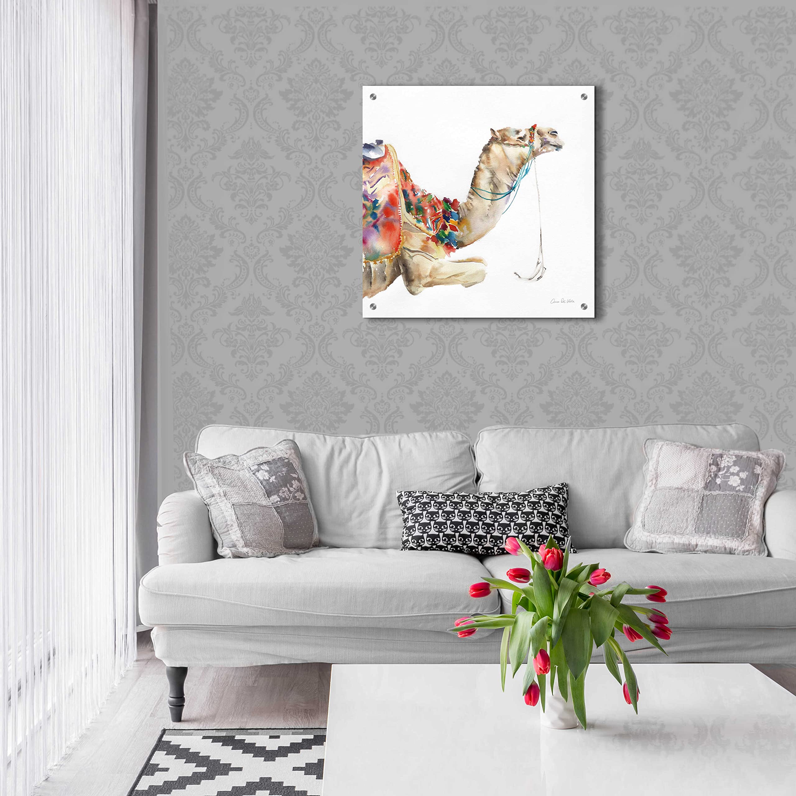 Desert Camel I Acrylic Glass Wall Art by Alan Majchrowicz - 24x24 Inches Modern Home Decor for Living Room, Bedroom & Office