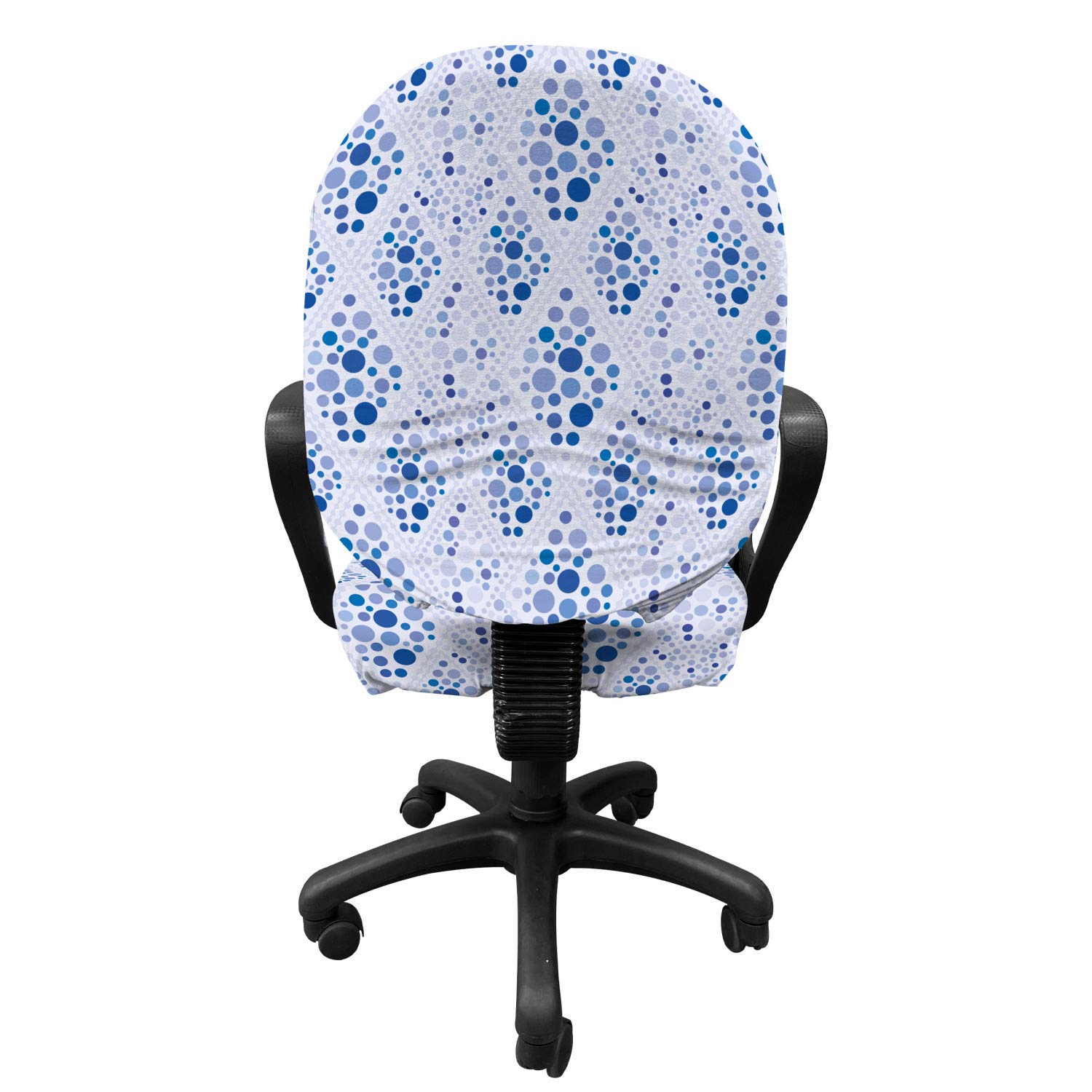 Ambesonne Abstract Office Chair Slipcover - Pastel Rhombus & Bubble Pattern Stretch Fabric Cover in Sky Blue | Modern Home & Office Decor | Protective Chair Cover for Living Room, Study, or Workspace