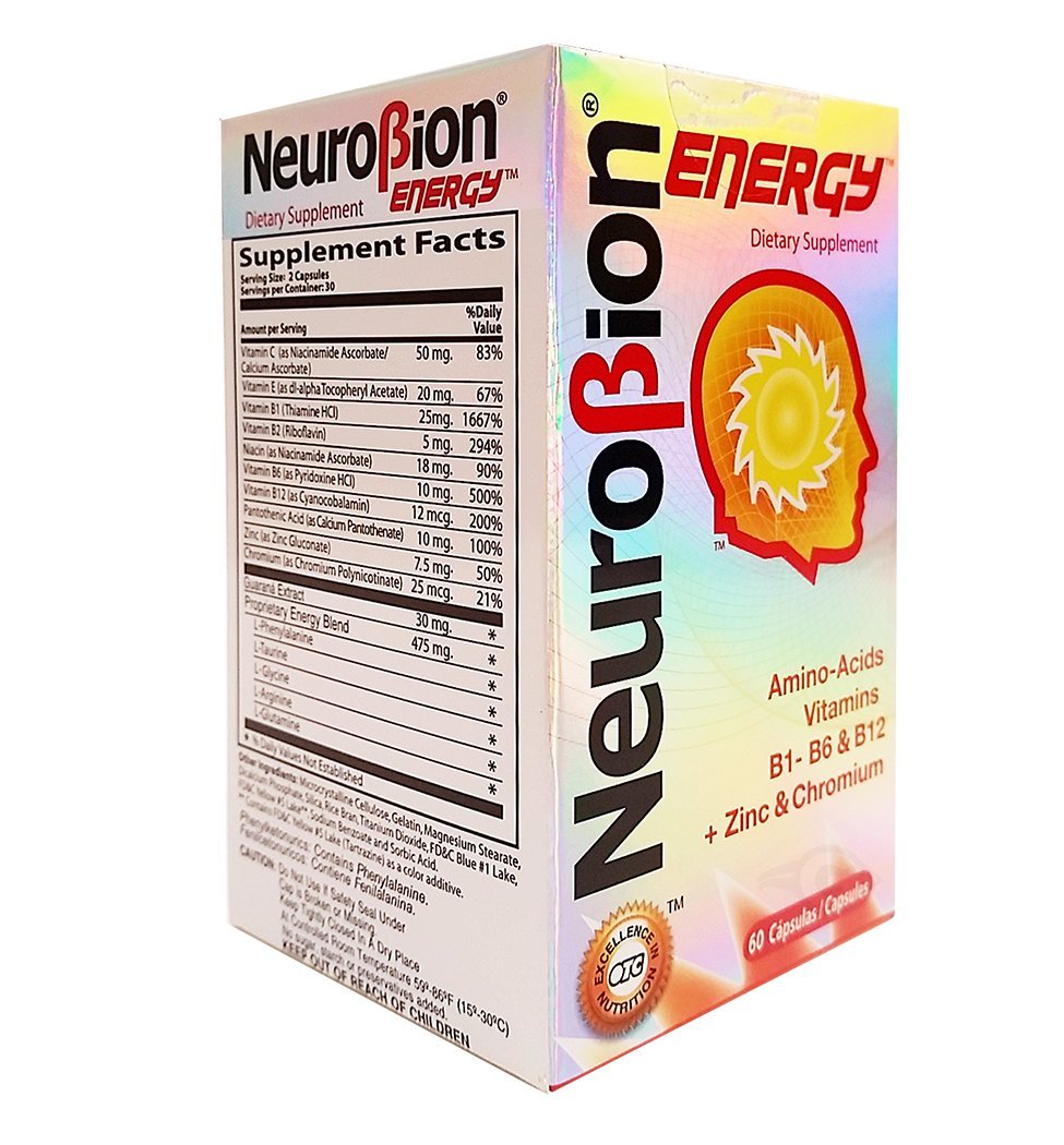 Neurobion Energy Amino Acids Supplement - 180 Tablets (3 Packs of 60) for Enhanced Stamina & Mental Focus - Supports Active Lifestyle, Workout Recovery & Daily Energy Boost
